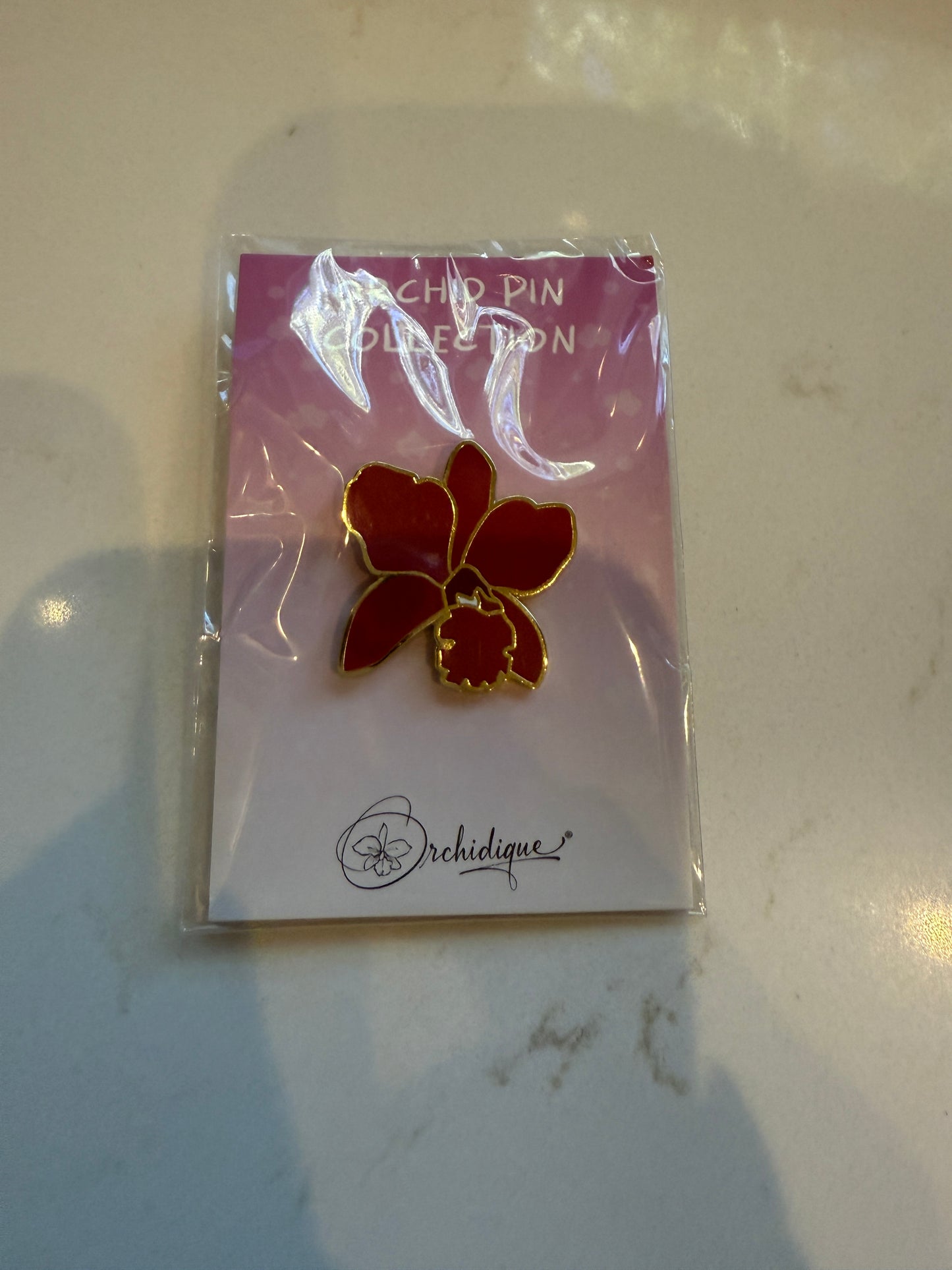 Purple lueddemanniana-Inspired Orchid Flower Enamel Pin
