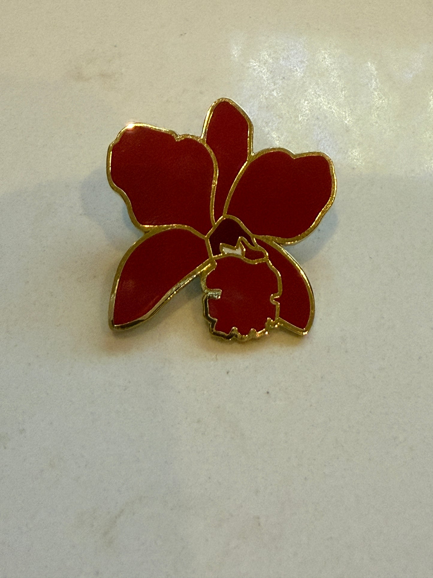 Purple lueddemanniana-Inspired Orchid Flower Enamel Pin