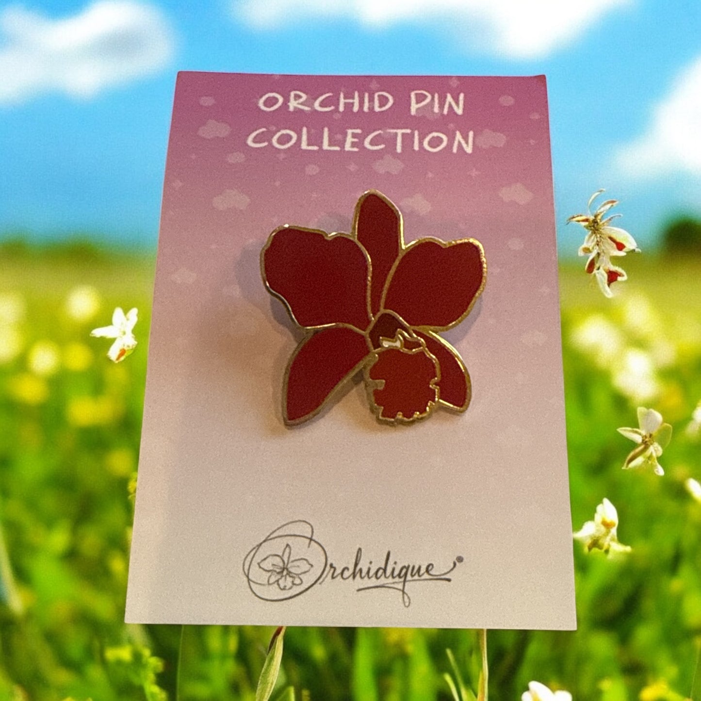 Purple lueddemanniana-Inspired Orchid Flower Enamel Pin