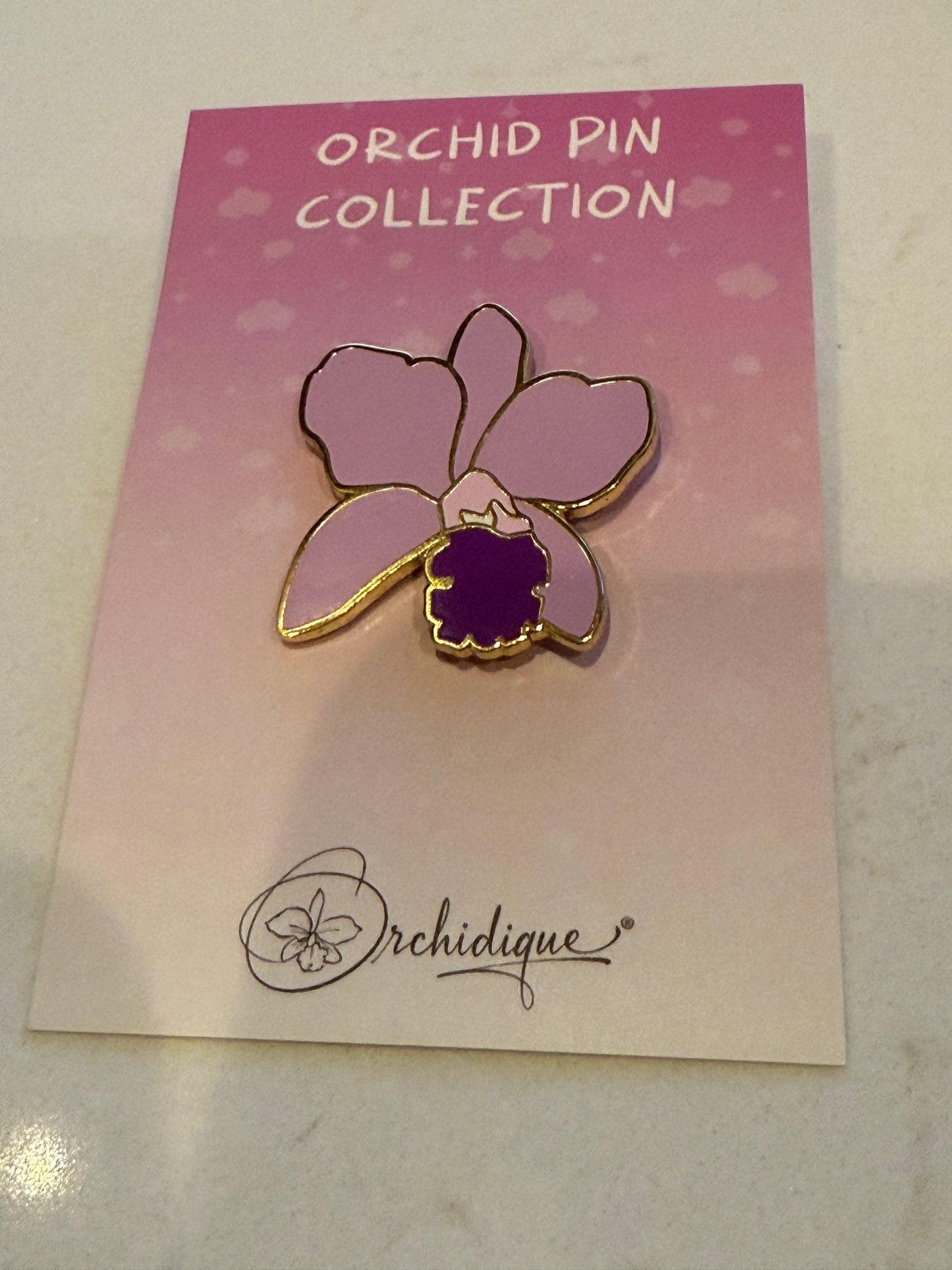 Purple lueddemanniana-Inspired Orchid Flower Enamel Pin
