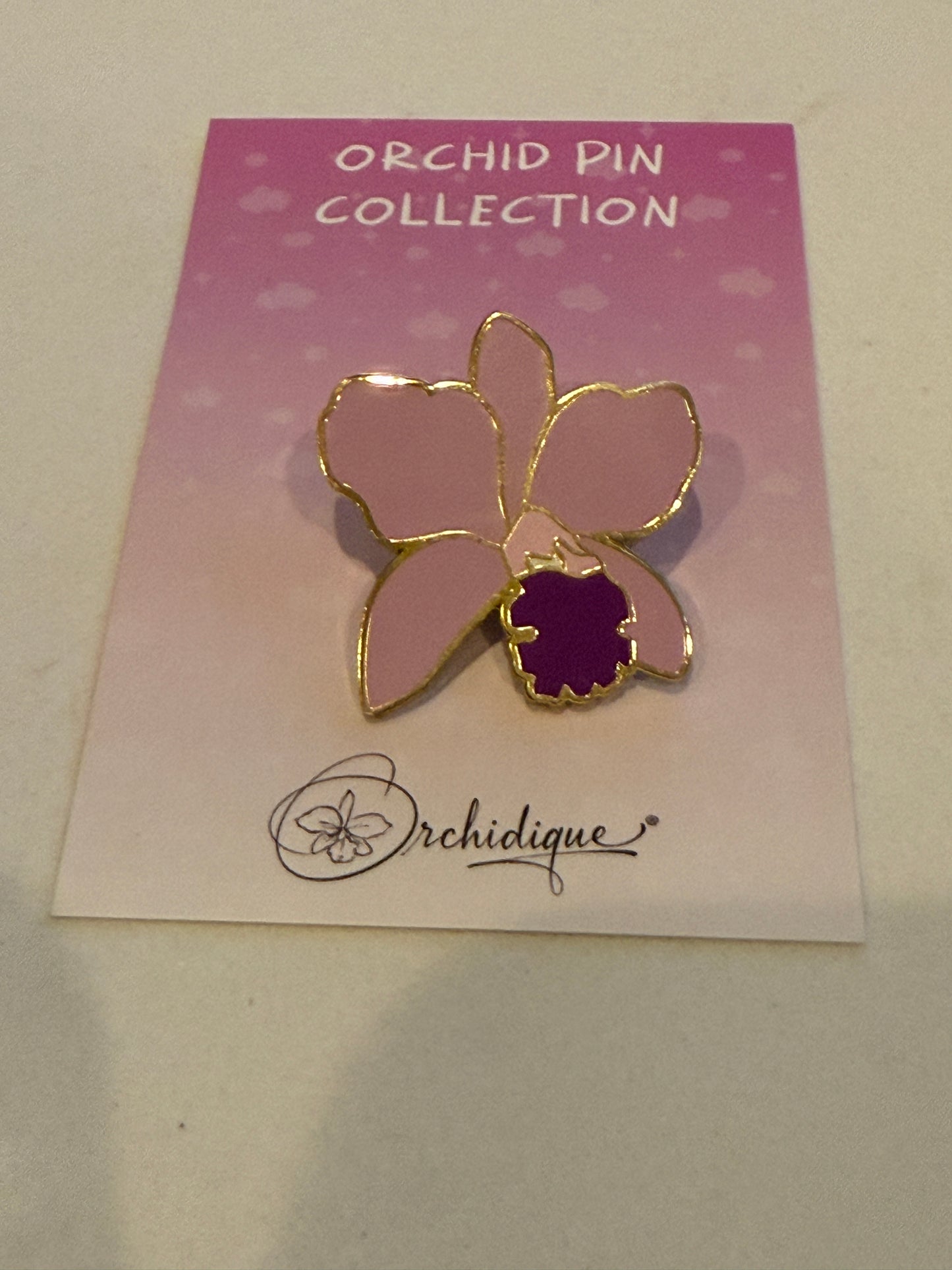 Purple lueddemanniana-Inspired Orchid Flower Enamel Pin
