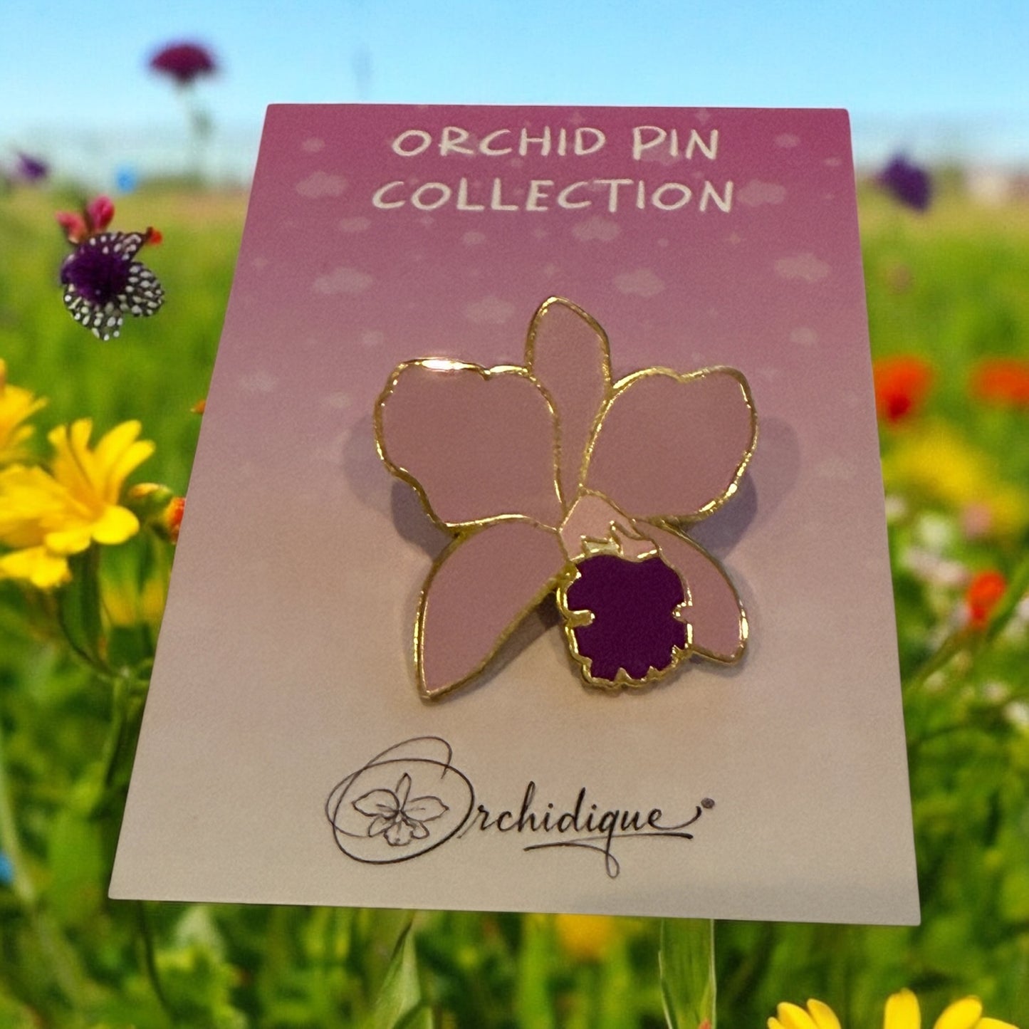 Purple lueddemanniana-Inspired Orchid Flower Enamel Pin