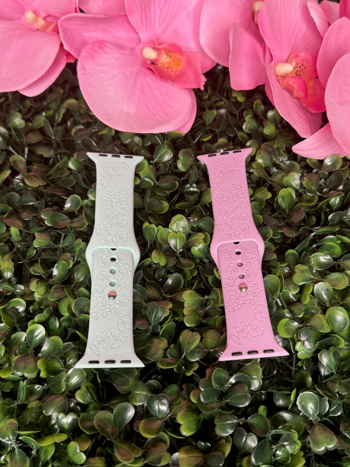 Phalaenopsis Engraved Silicone Watch Band — Orchidique view 8