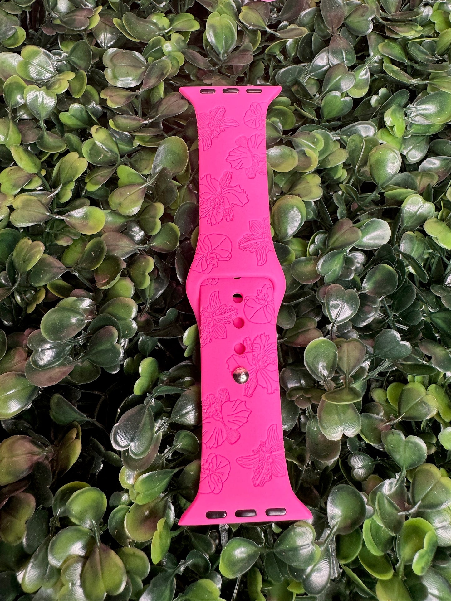 Cattleya & Phalaenopsis Engraved Apple Watch Bands - Orchidique