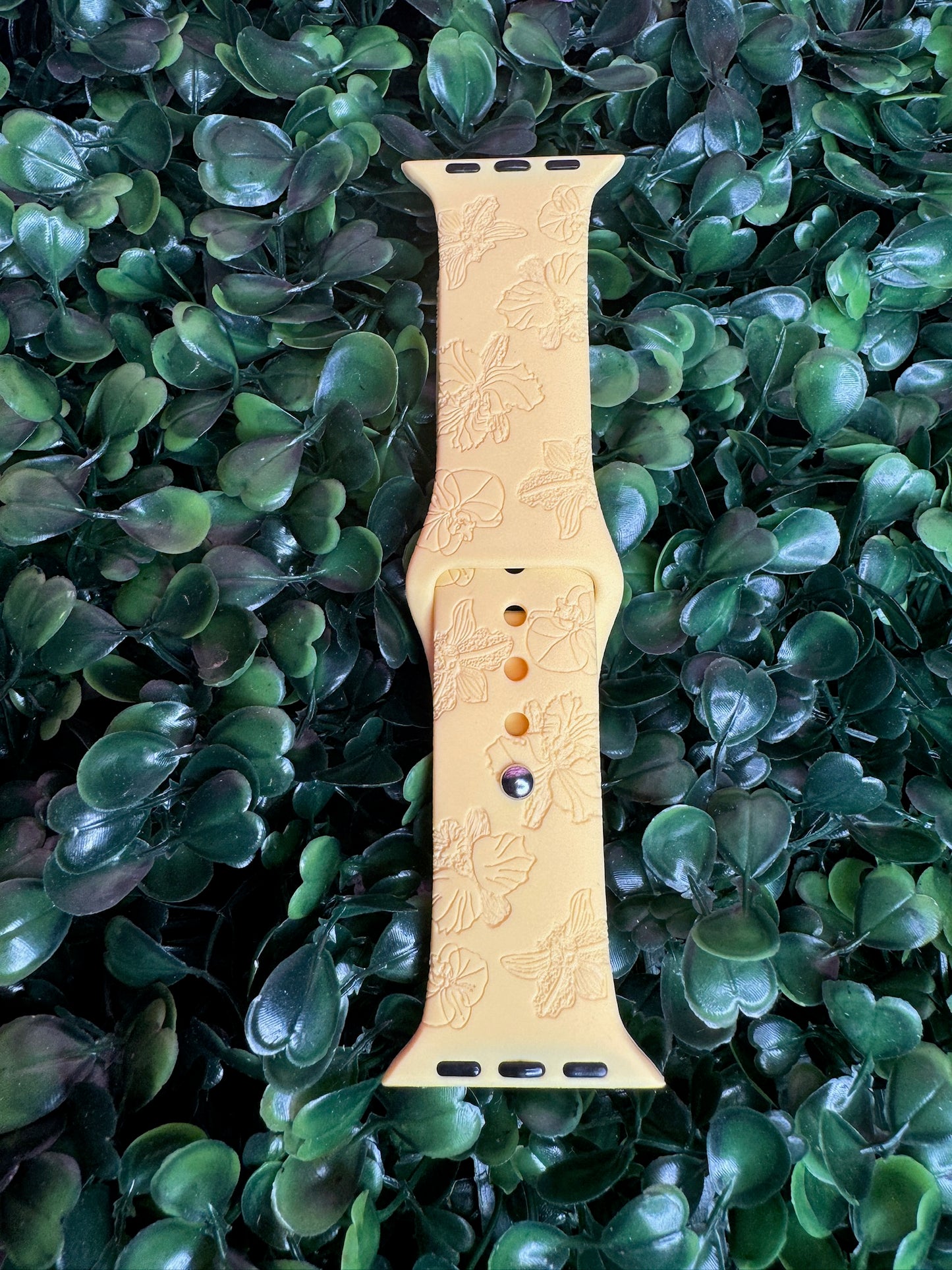 Cattleya & Phalaenopsis Engraved Apple Watch Bands - Orchidique
