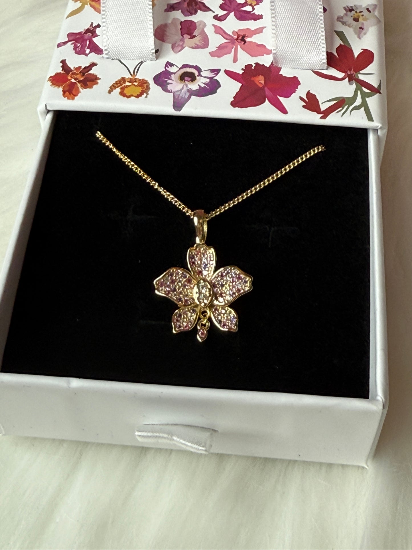 Fairy Dream Cattleya Collection - Gold Lavendar Splash Pink Zircon Cattleya Drop