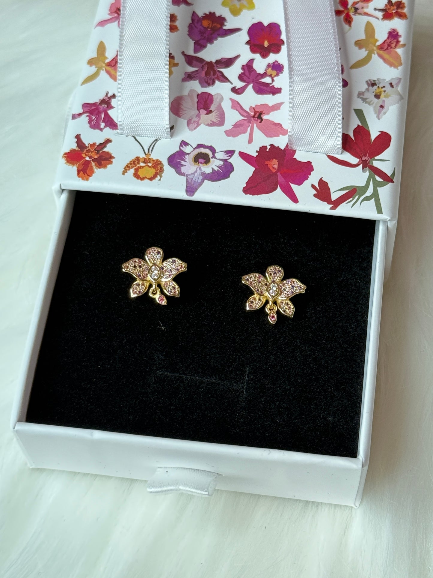 Fairy Dream Cattleya Collection - Gold Lavendar Splash Pink Zircon Cattleya Drop