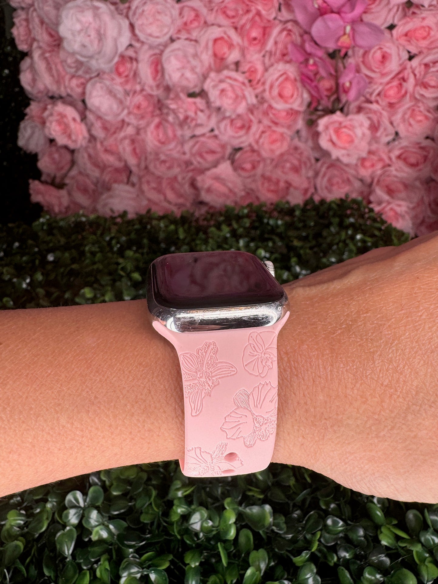 Cattleya & Phalaenopsis Engraved Apple Watch Bands - Orchidique