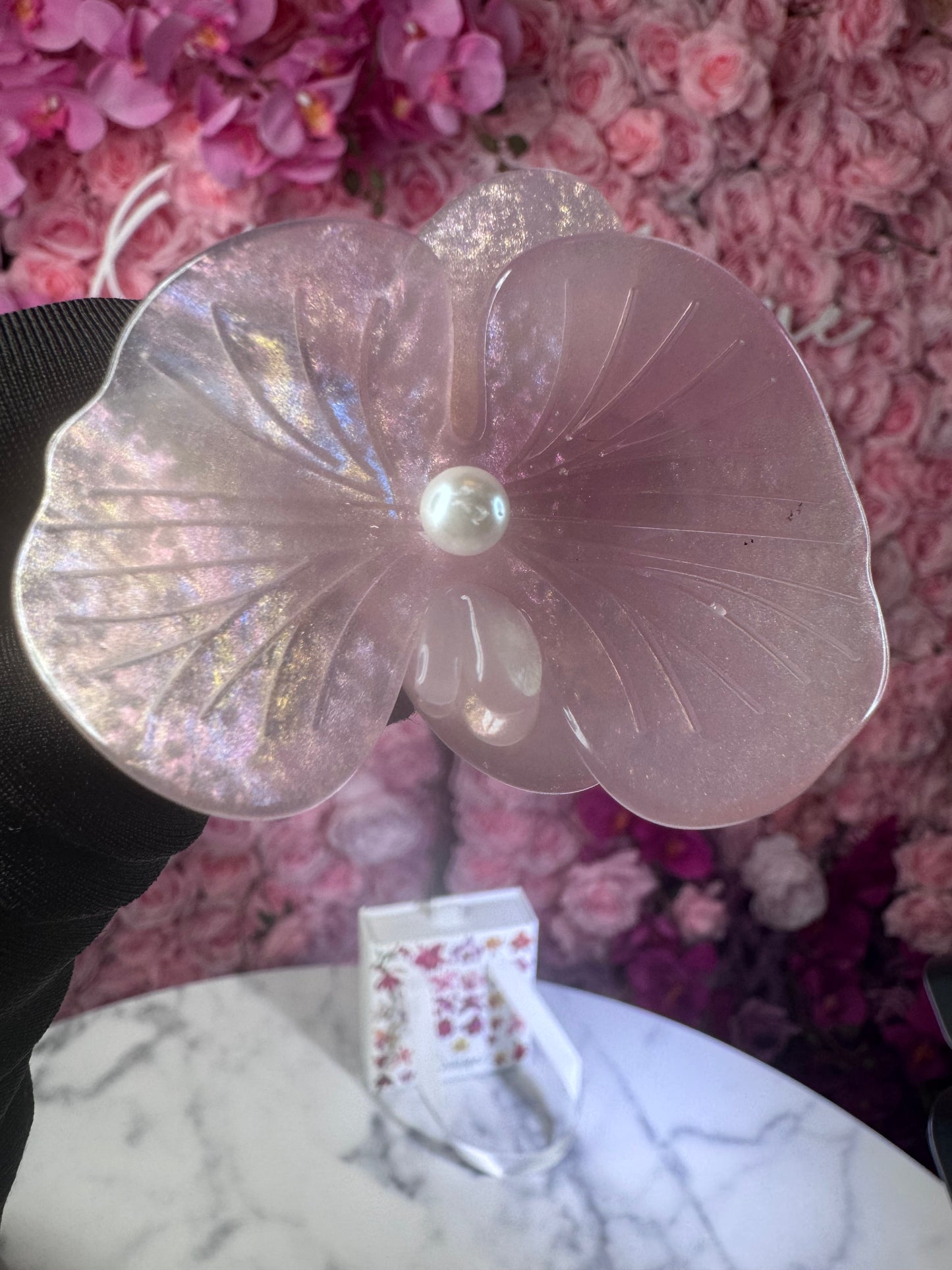 Acetate Orchid Hair Clip Phalaenopsis Hair Barrette • Pink Flower Hair Accessory