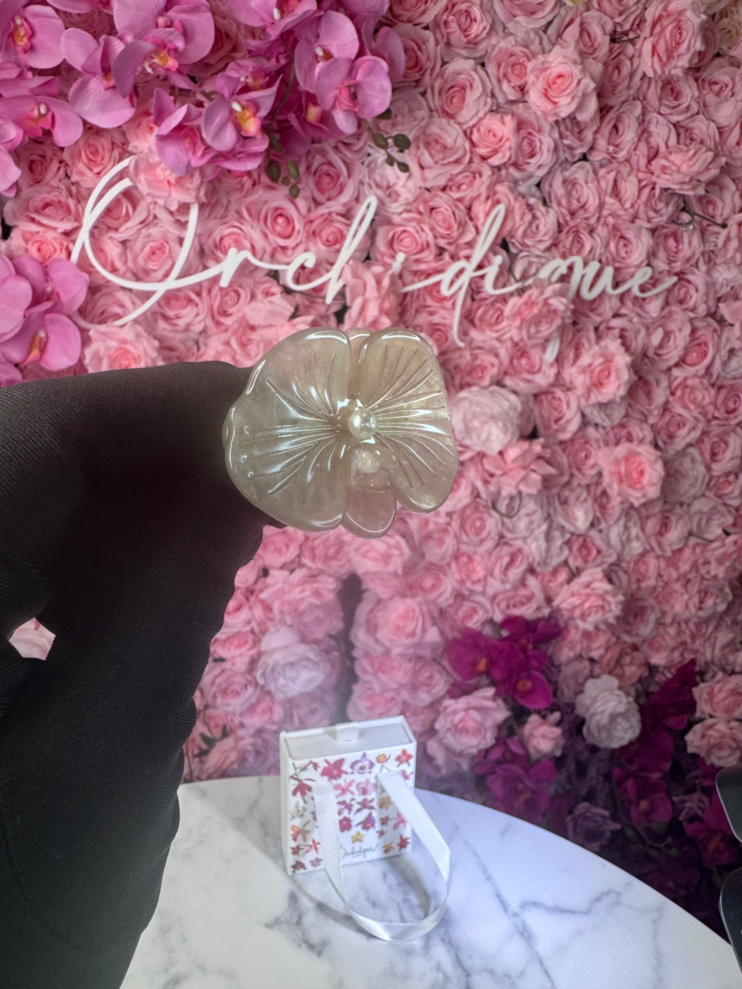 Orchid Hair Clip Phalaenopsis Hair Barrette • Nude Flower Hair Accessory