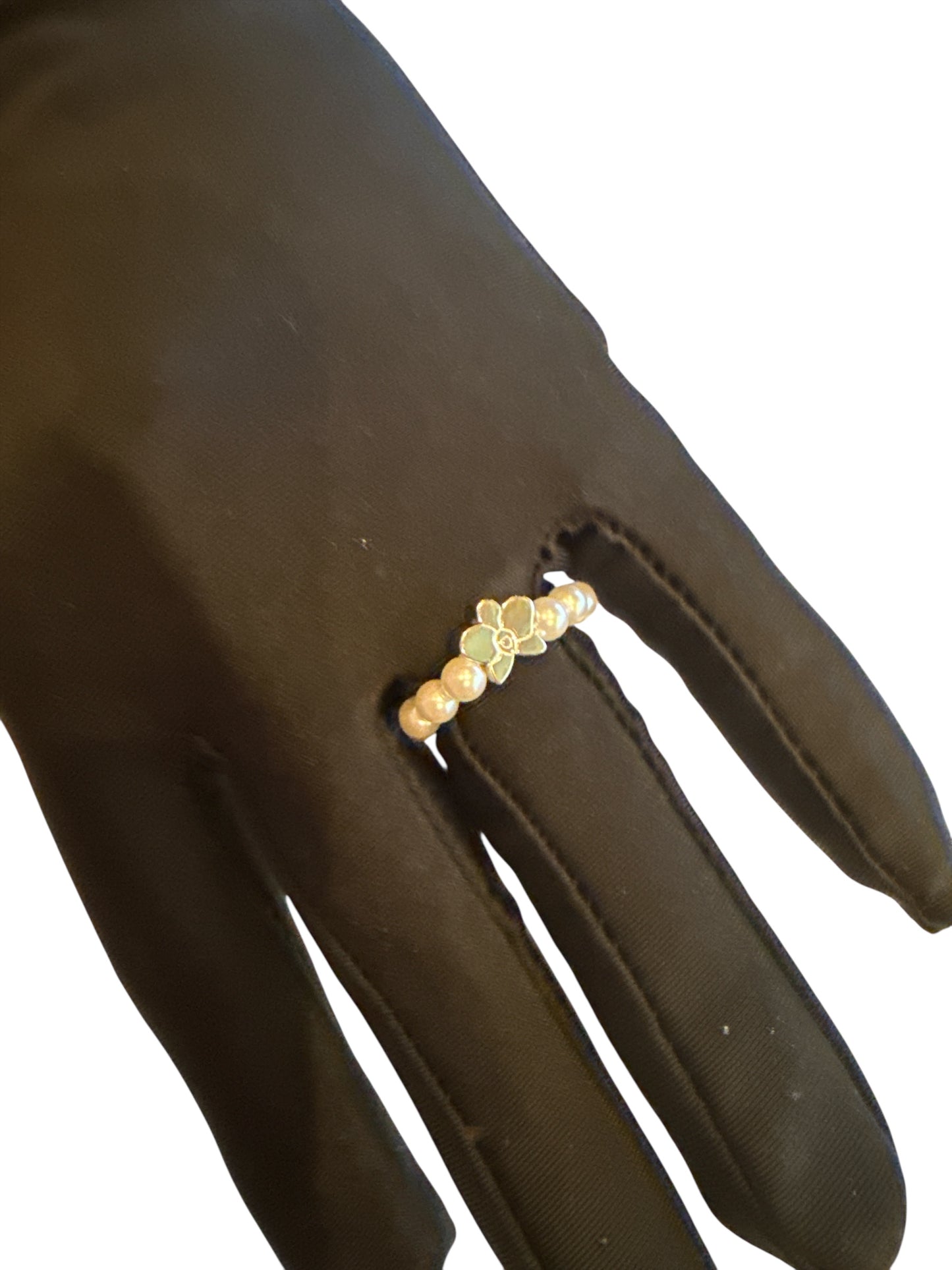 Pearl Orchid Ring: Phalaenopsis Stackable Ring