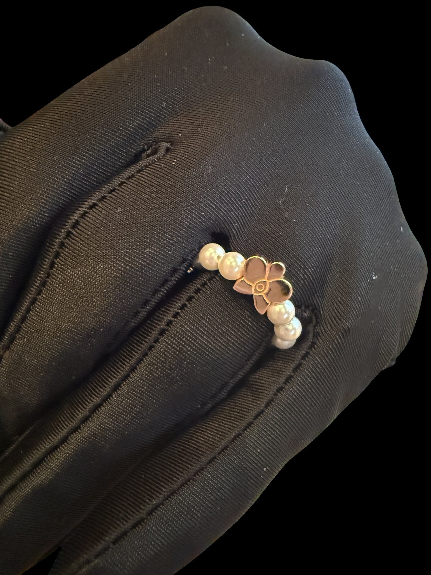 Pearl Orchid Ring: Phalaenopsis Stackable Ring