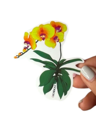 Yellow Orchid Phal Sticker