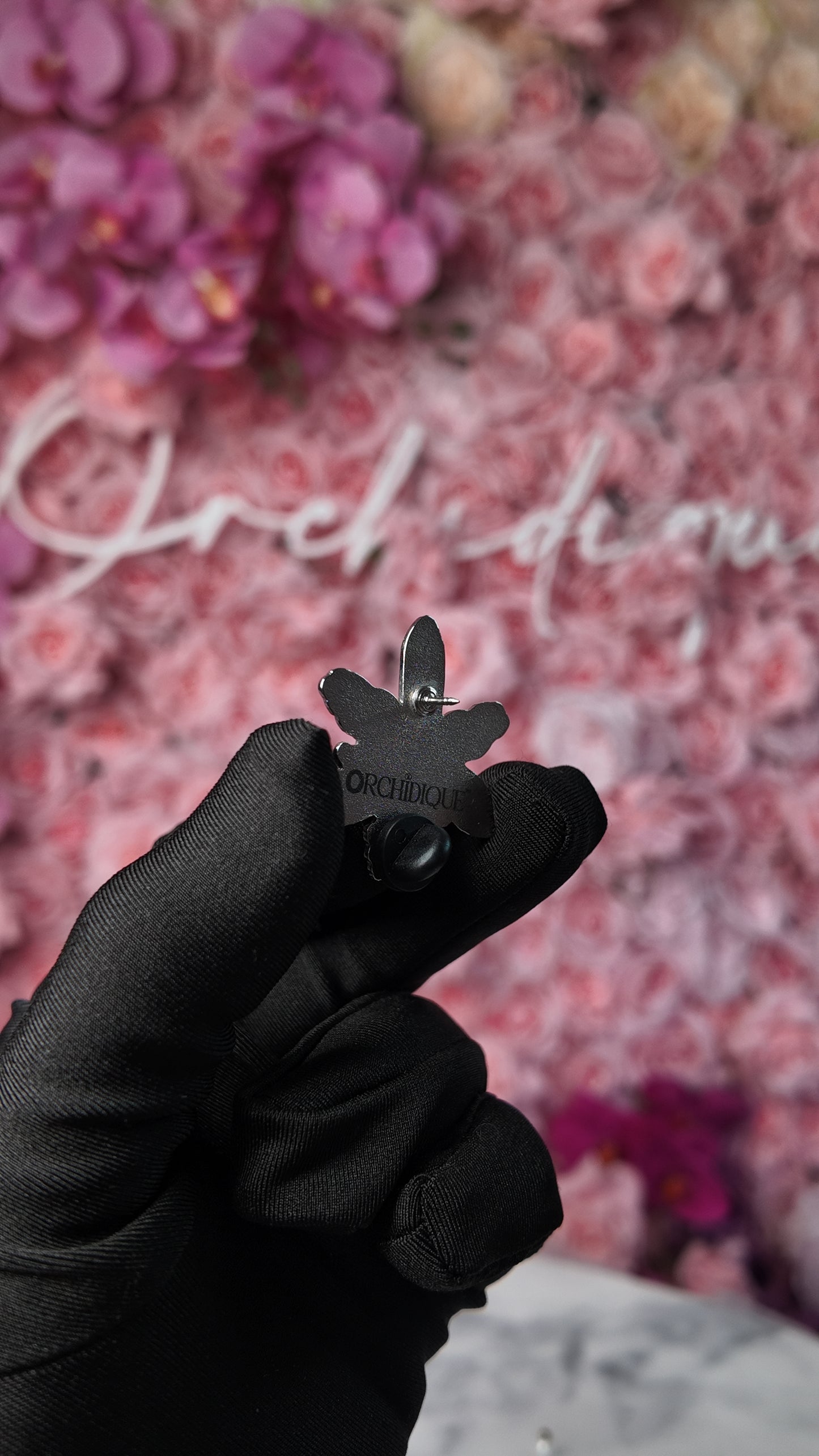 Cattleya loddigesii- inspired Orchid Flower Enamel Pin • Pink and White Floral Pin Collector Item