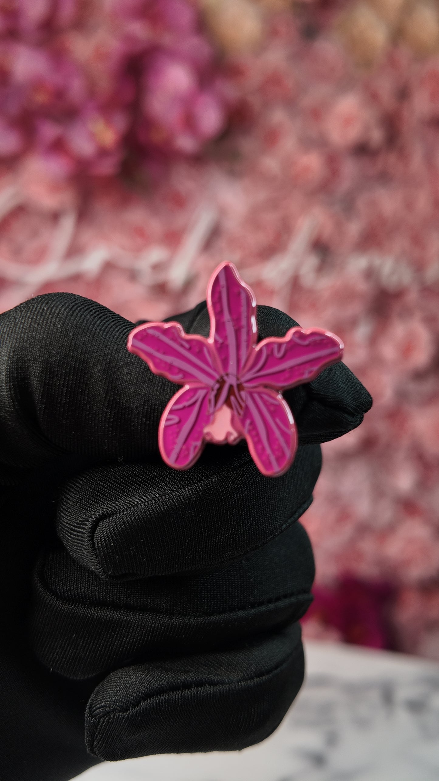 Cattleya Hybrid Orchid Flower Enamel Pin