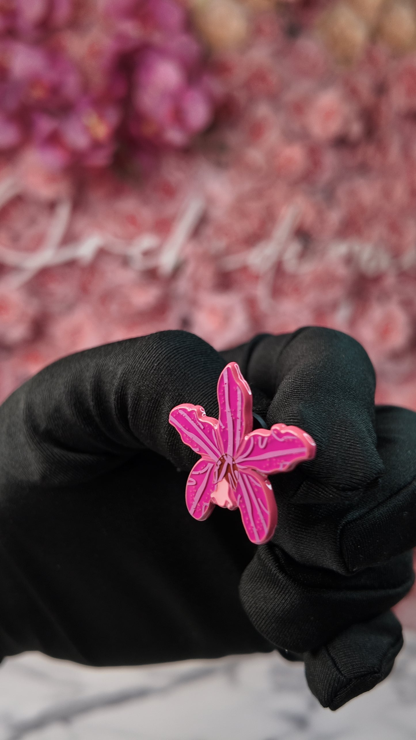 Cattleya Hybrid Orchid Flower Enamel Pin