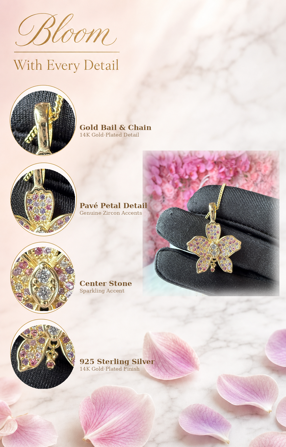 Cattleya Orchid Necklace or Earrings — Orchidique view 17