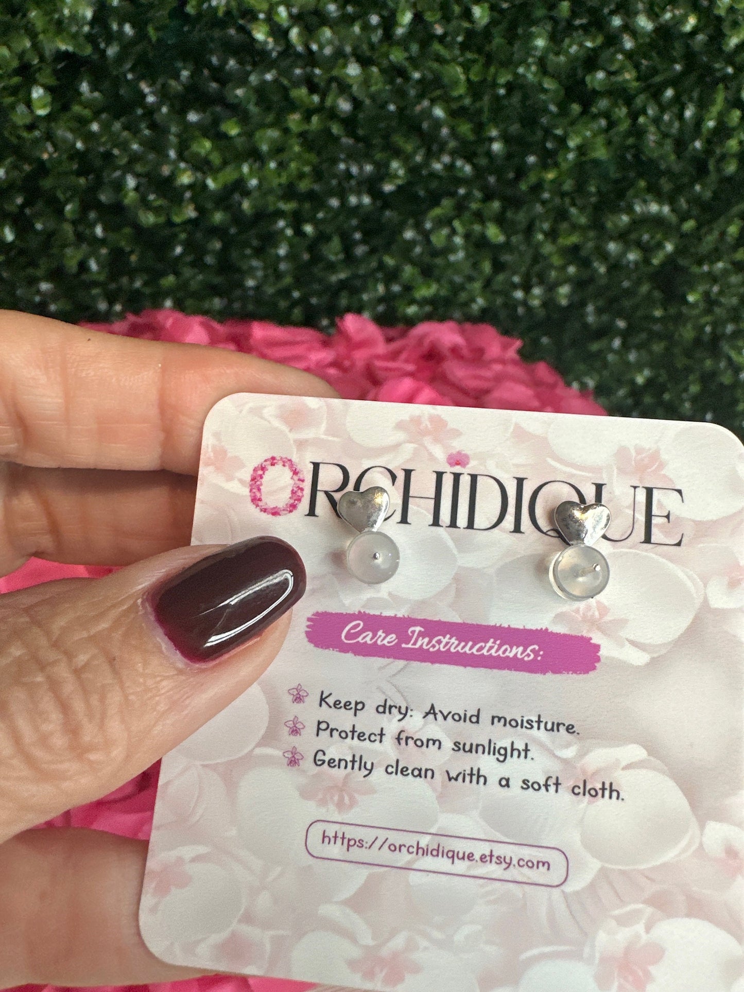 White Cattleya Orchid Studs • Unique Handmade Floral Jewelry • Bridesmaid Gift• Flower Earrings