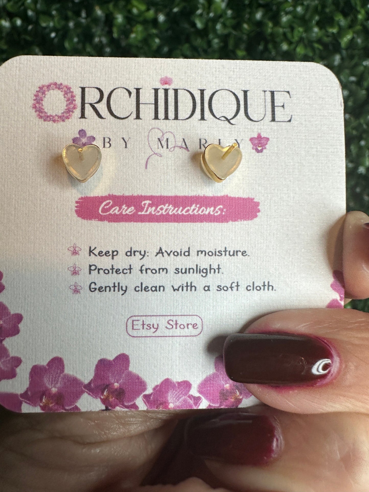 White Pearl Cattleya Orchid Studs • Unique Handmade Floral Earrings • Bridesmaid Gift• Flower Earrings