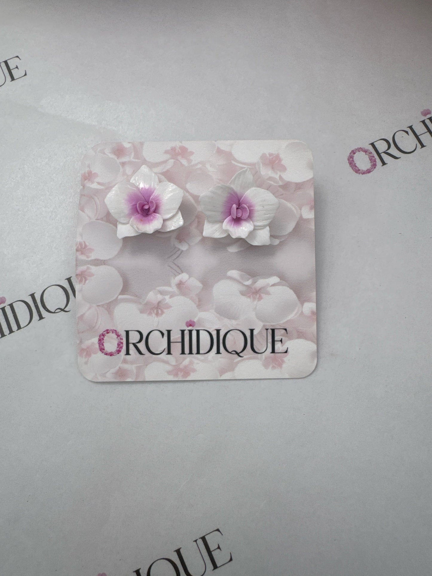 Whimsical: White and Pink Phalaenopsis Orchid Earrings • Handmade Floral Jewelry • Bridesmaid Gift• Flower Earrings