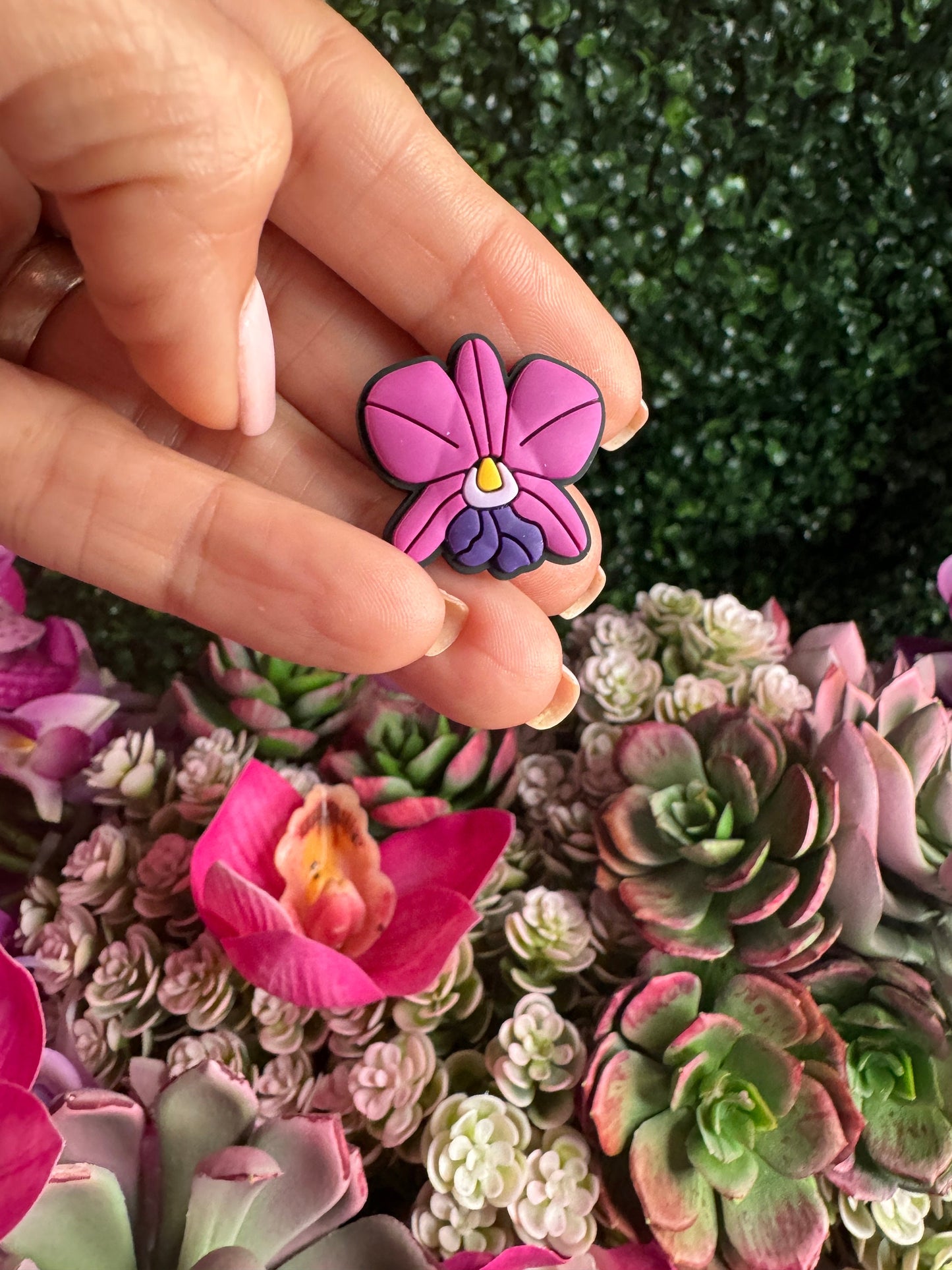 Cattleya Orchid Shoe Charms for Crocs • Vibrant Yellow, Fuschia, Purple, White & Red Orchids • Unique Floral Jibb Charms • Orchidique™ - Orchidique