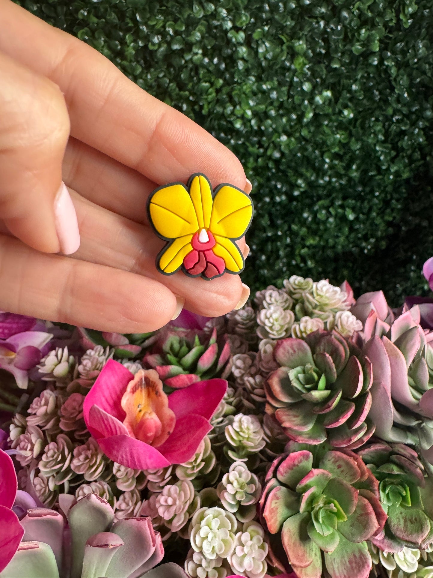 Cattleya Orchid Shoe Charms for Crocs • Vibrant Yellow, Fuschia, Purple, White & Red Orchids • Unique Floral Jibb Charms • Orchidique™ - Orchidique
