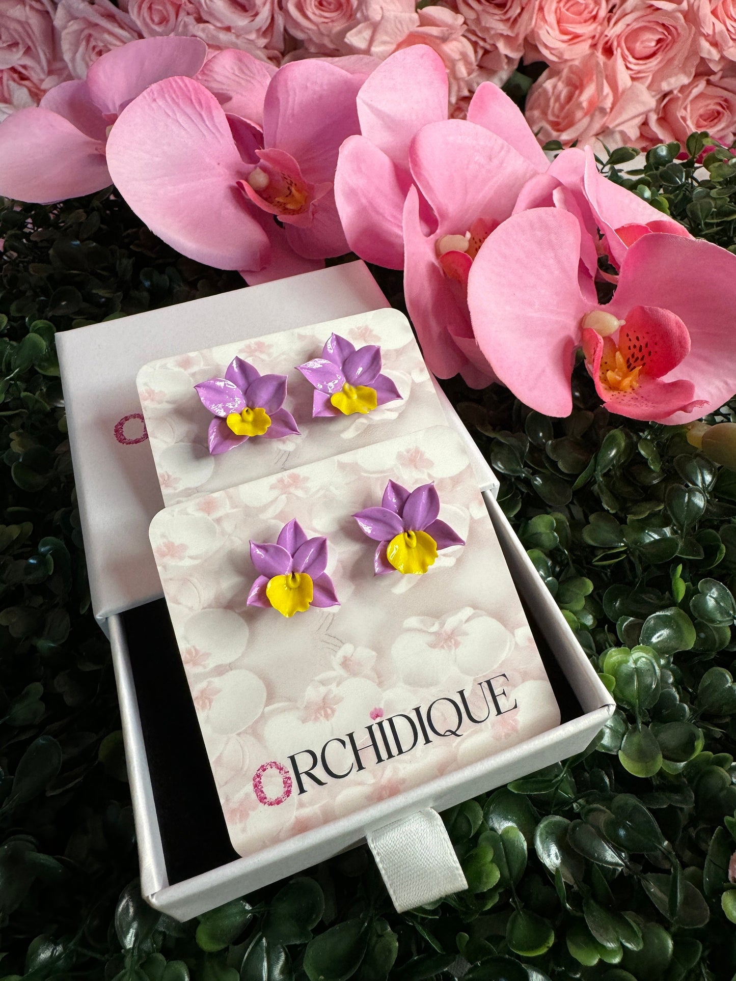 Orchid Oasis: Rose Pink Cattleya Orchid Earrings • Unique Handmade Floral Jewelry • Bridesmaid Gift• Flower Earrings - Orchidique
