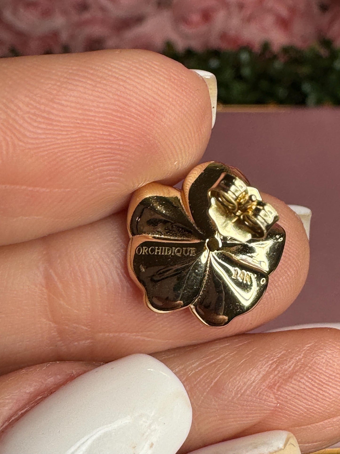Purple Spotted Thai Vanda: Sterling Silver Vanda Orchid Flower Earrings • Gold Orchid Flower Vanda Cubic Zirconia Studs • Orchid Earrings