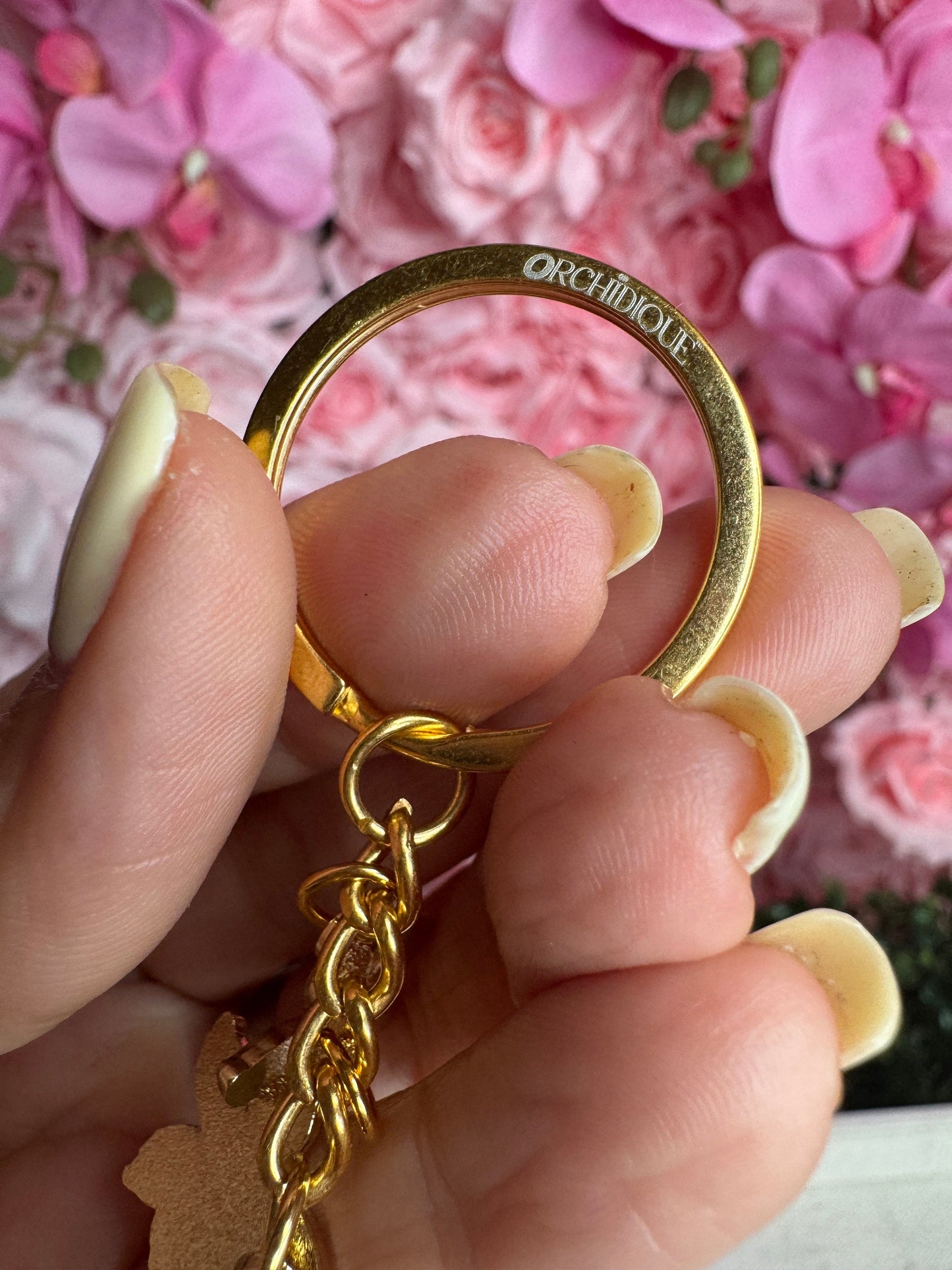 Cattleya Orchid Keychain • Orchid Keychain • White Orchid Keychain • Orchid Jewelry • Orchid Gift - Orchidique