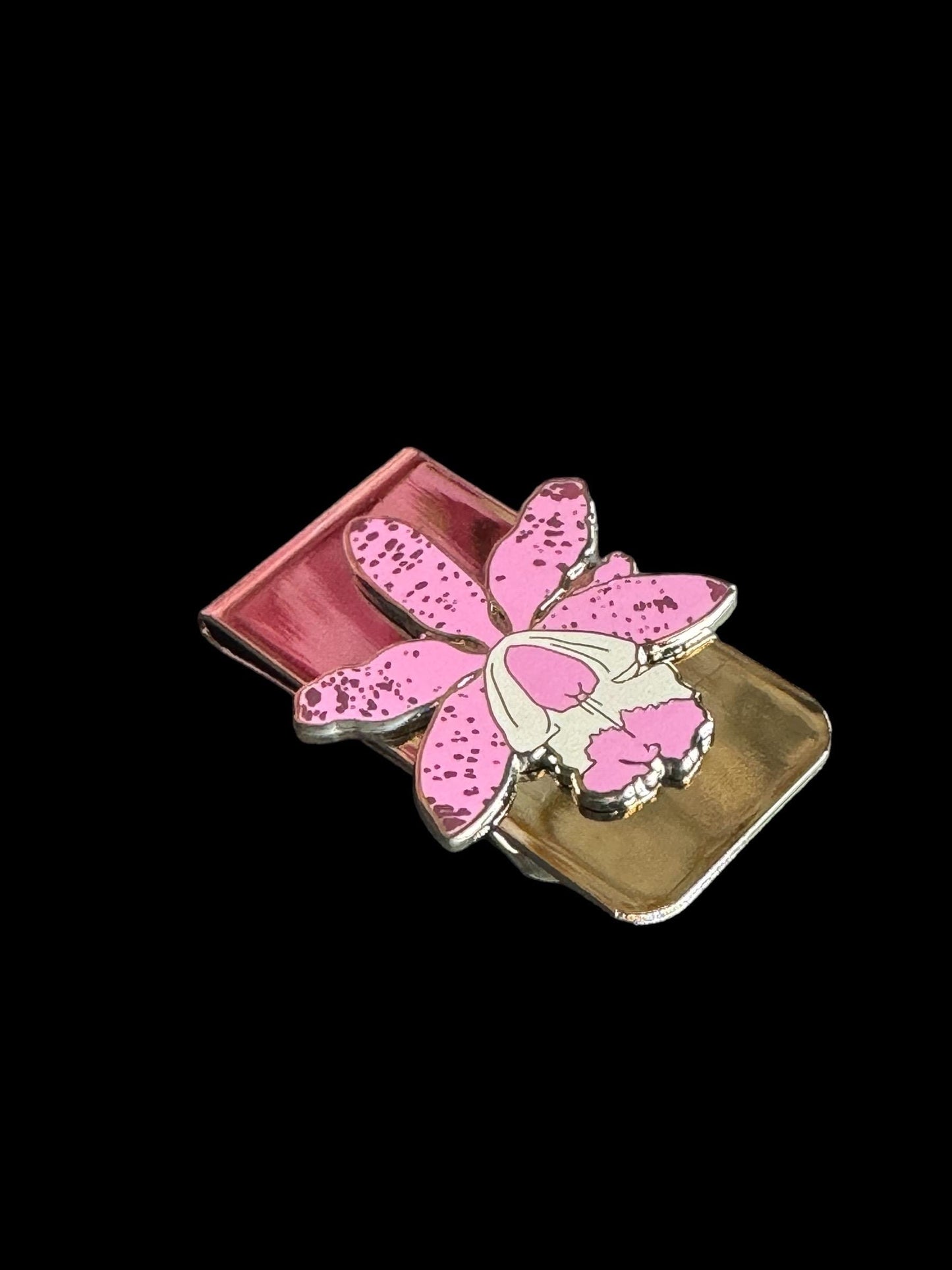 Cattleya Orchid Flower Money Holder Clip • Floral Money Accessory • Unique Gift for Men • Money Clip - Orchidique