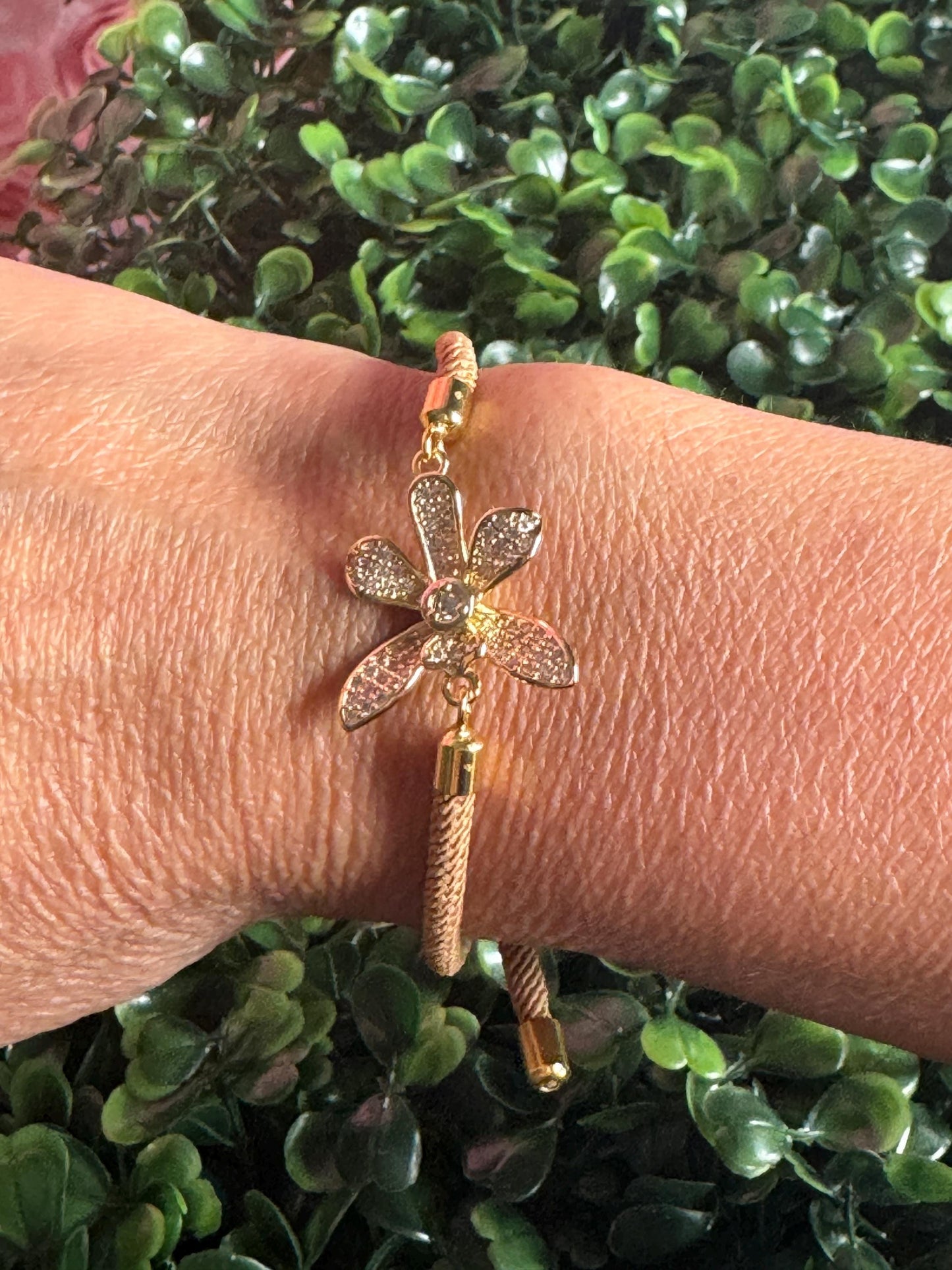 Vanda Orchid Clear Zircons Flower Bracelet • Friendship Bracelet • Birthday Gift • Unique Gift for Her - Orchidique