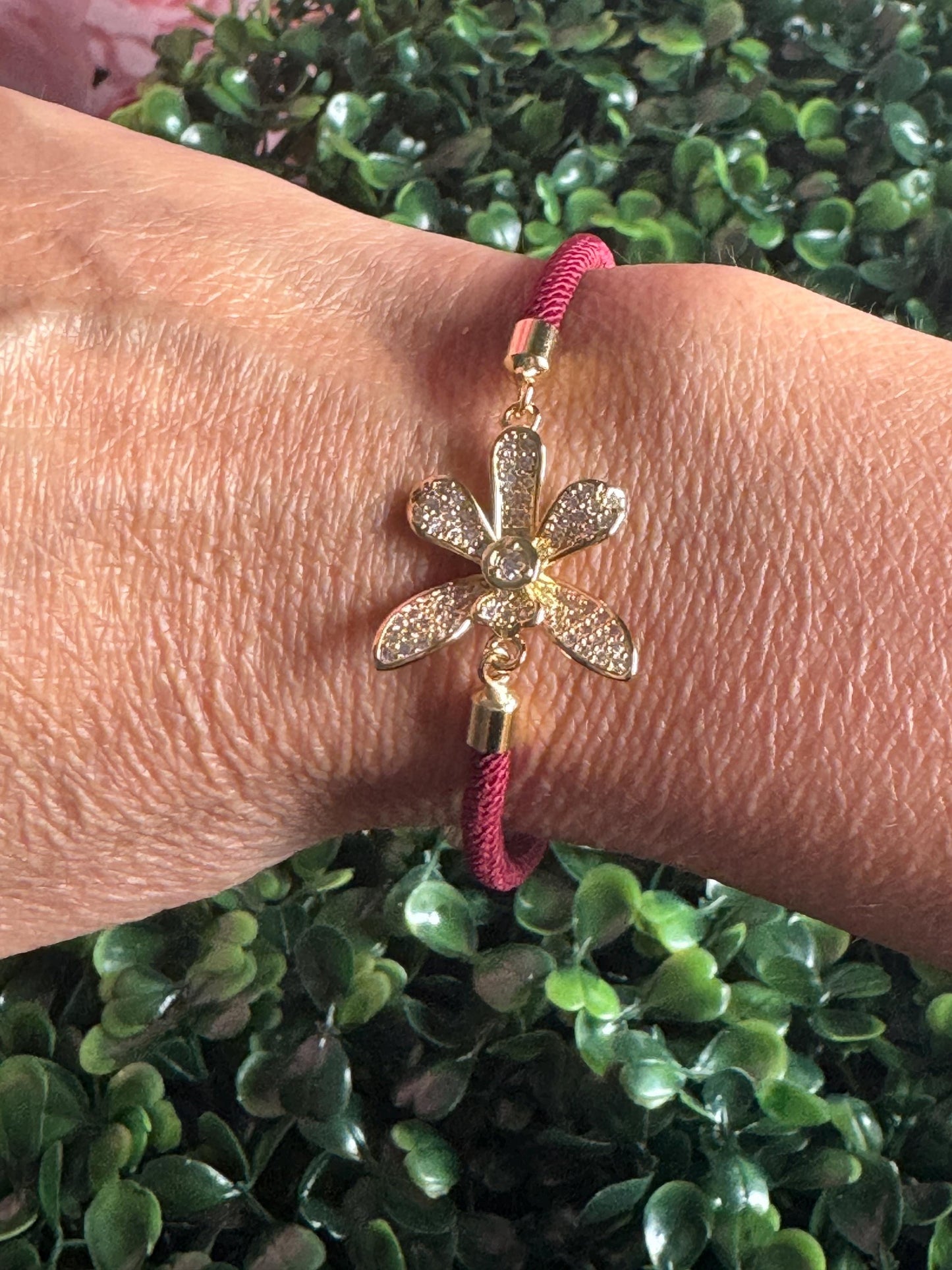 Vanda Orchid Clear Zircons Flower Bracelet • Friendship Bracelet • Birthday Gift • Unique Gift for Her - Orchidique