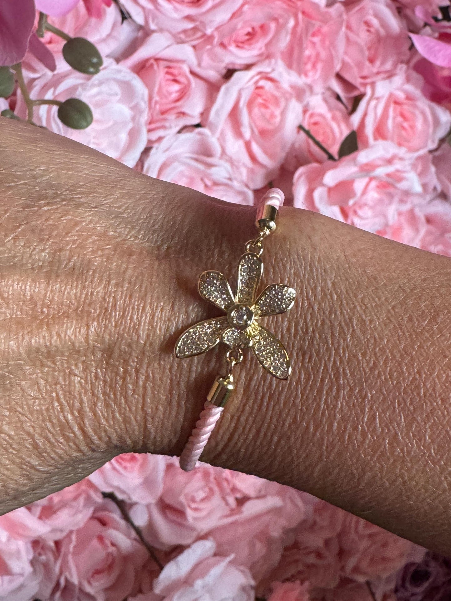 Vanda Orchid Clear Zircons Flower Bracelet • Friendship Bracelet • Birthday Gift • Unique Gift for Her - Orchidique