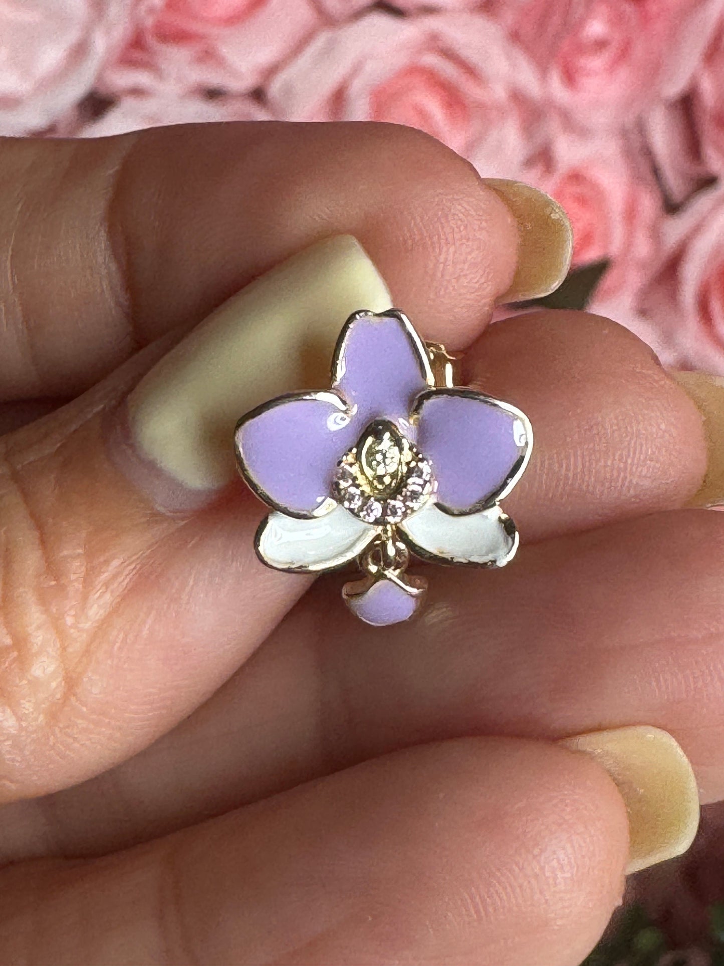 Purple Phalaenopsis Orchid Stud Earrings –Inspired by my “Cutie” flower • Orchid Flower Earrings • Sterling Silver Gold Plated Studs