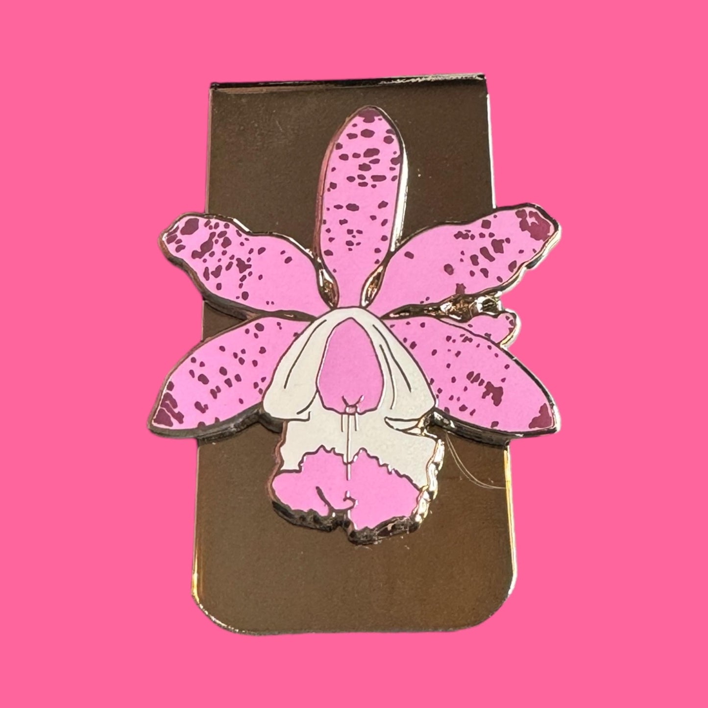 Cattleya Orchid Flower Money Holder Clip • Floral Money Accessory • Unique Gift for Men • Money Clip - Orchidique