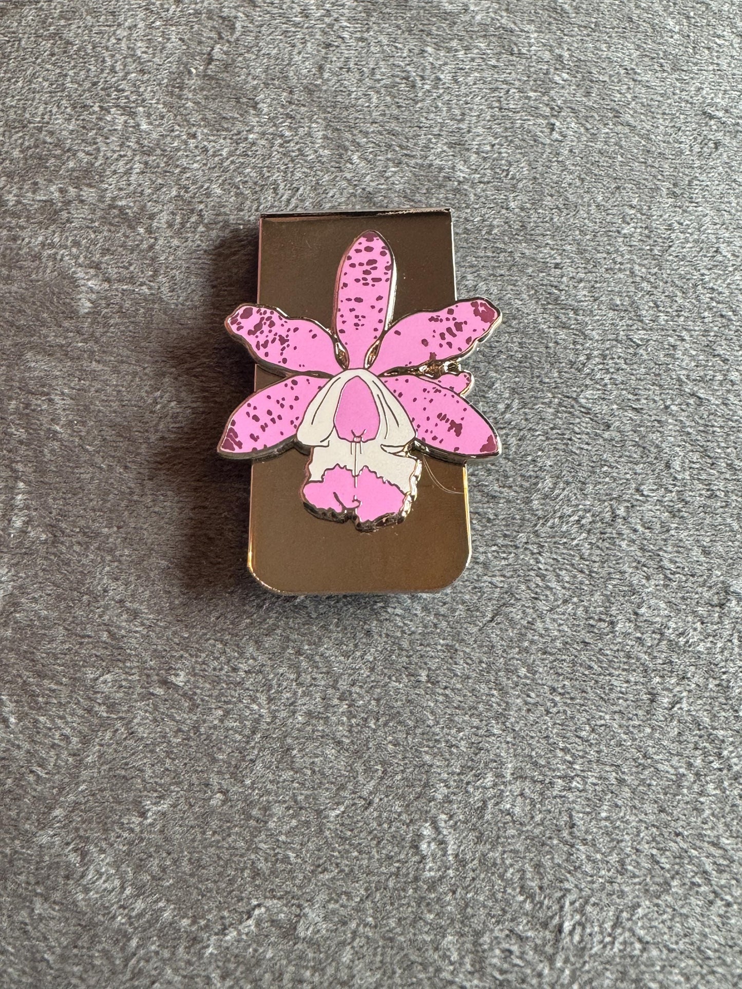 Cattleya Orchid Flower Money Holder Clip • Floral Money Accessory • Unique Gift for Men • Money Clip - Orchidique