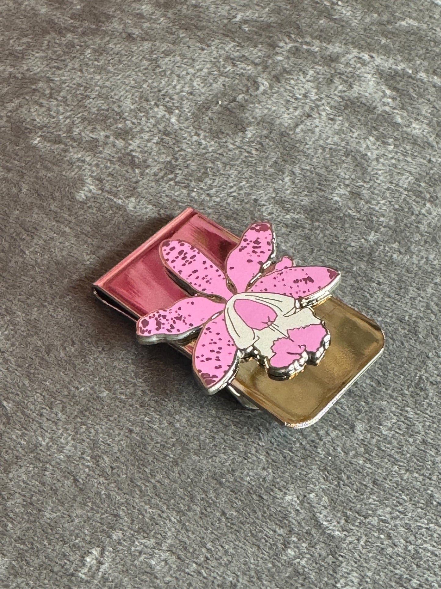 Cattleya Orchid Flower Money Holder Clip • Floral Money Accessory • Unique Gift for Men • Money Clip - Orchidique