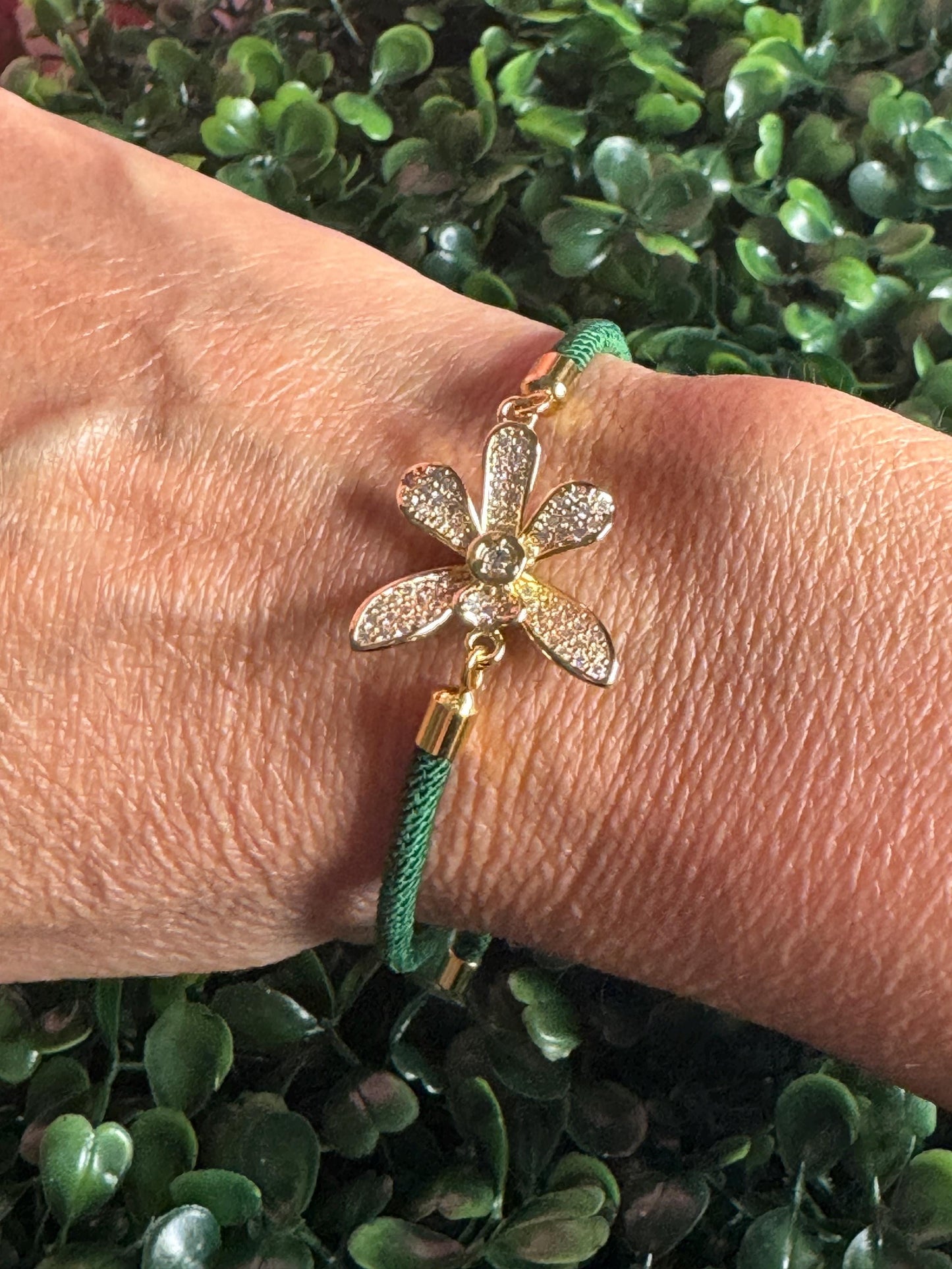 Vanda Orchid Clear Zircons Flower Bracelet • Friendship Bracelet • Birthday Gift • Unique Gift for Her - Orchidique