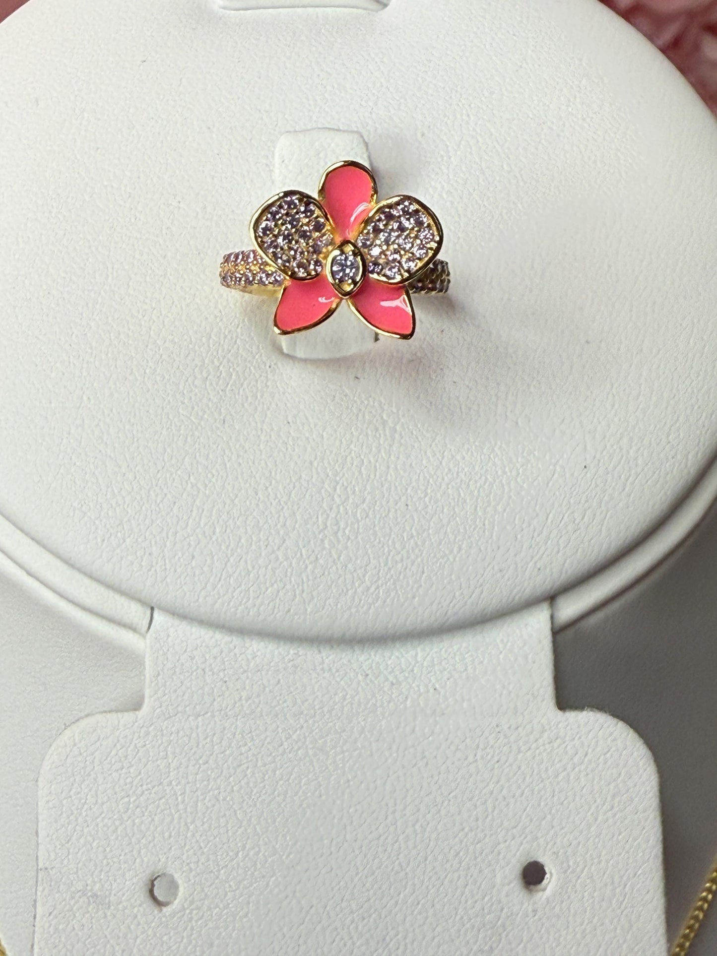 Black Phalaenopsis Orchid Flower Jewelry Set β’ Gold Flowers Studs β’ Orchid Flower Pendant Necklace β’ Orchid Ring β’ Whispers Glow Collection