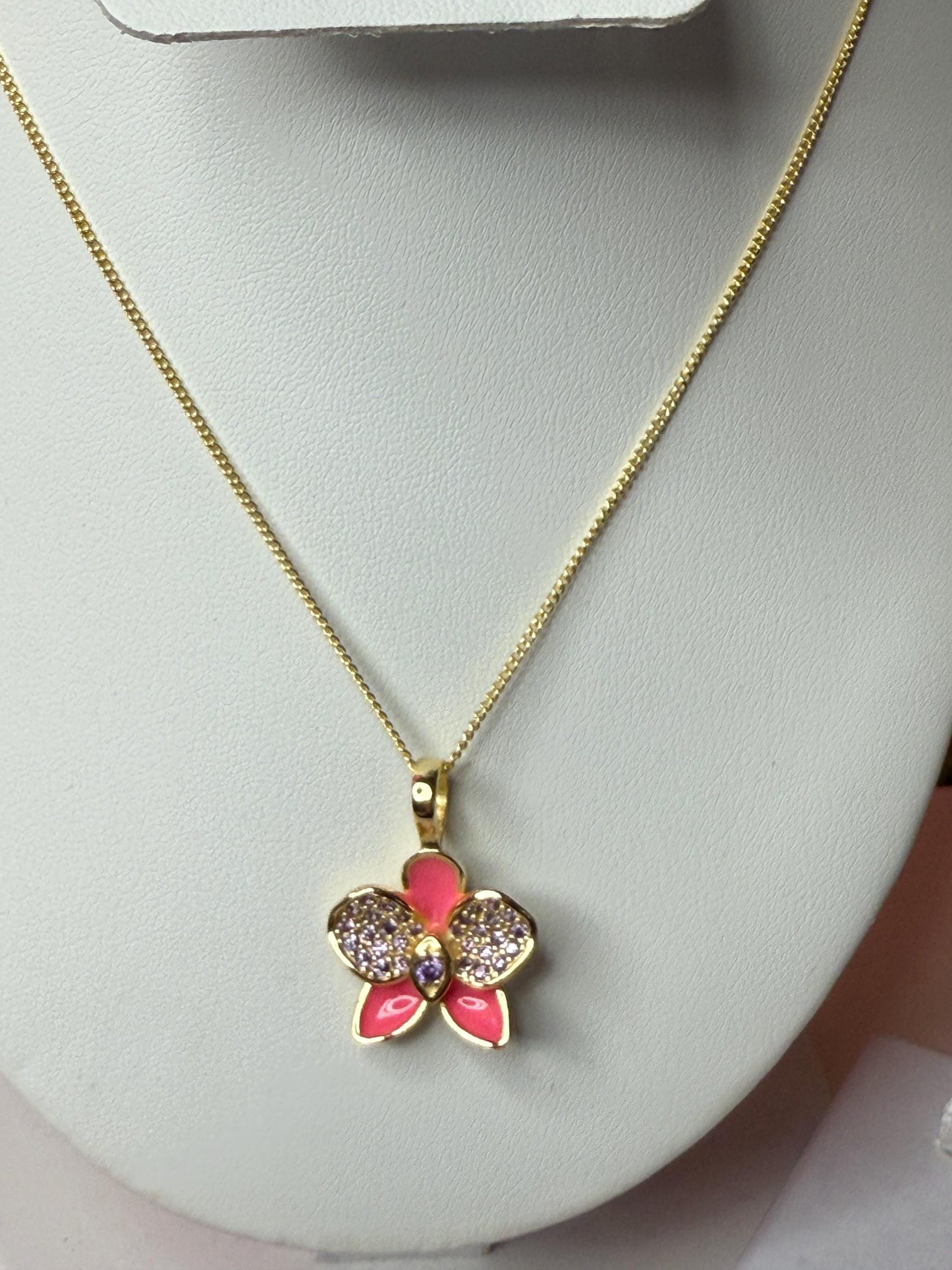 Black Phalaenopsis Orchid Flower Jewelry Set β’ Gold Flowers Studs β’ Orchid Flower Pendant Necklace β’ Orchid Ring β’ Whispers Glow Collection