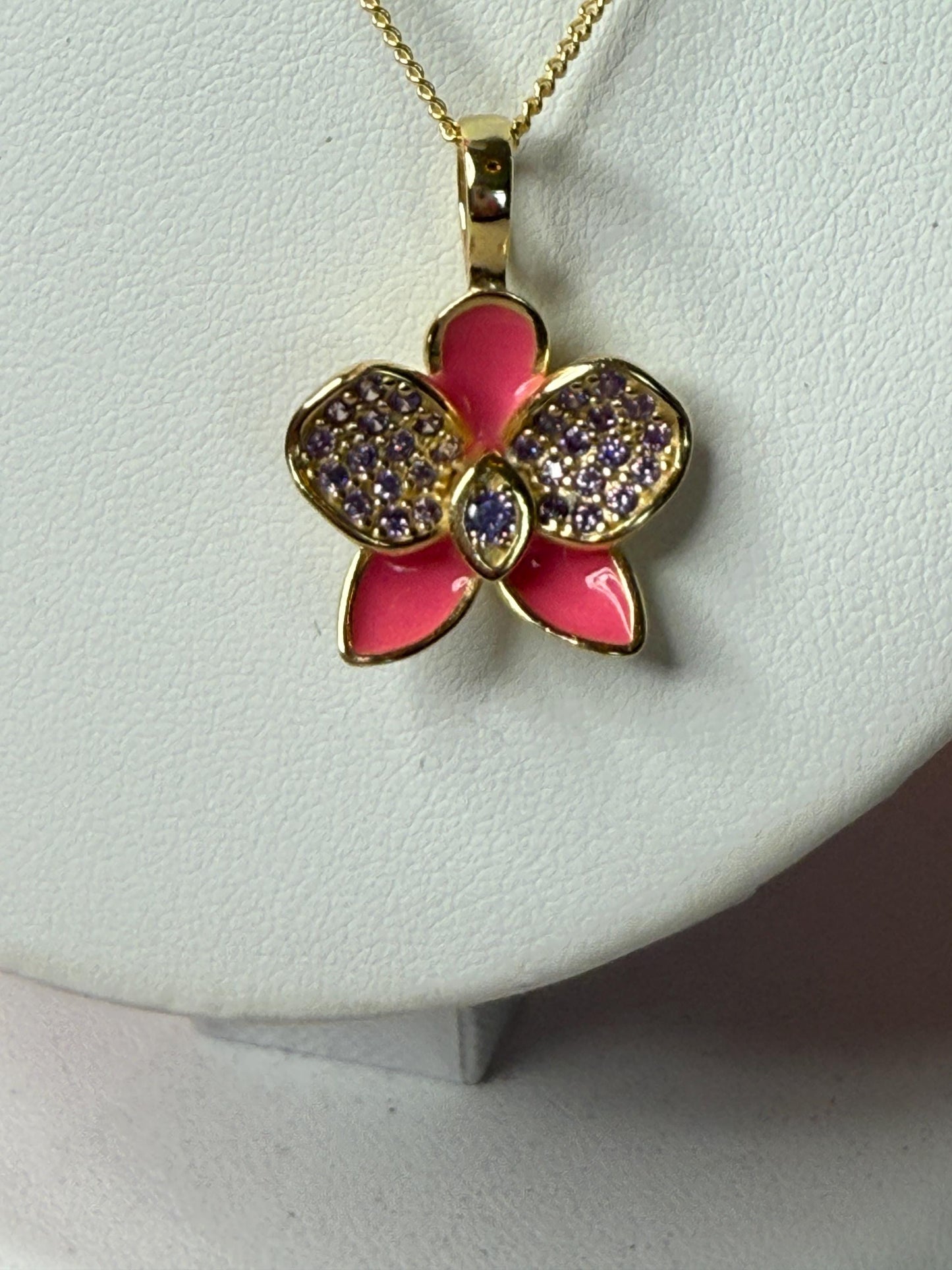 Black Phalaenopsis Orchid Flower Jewelry Set β’ Gold Flowers Studs β’ Orchid Flower Pendant Necklace β’ Orchid Ring β’ Whispers Glow Collection