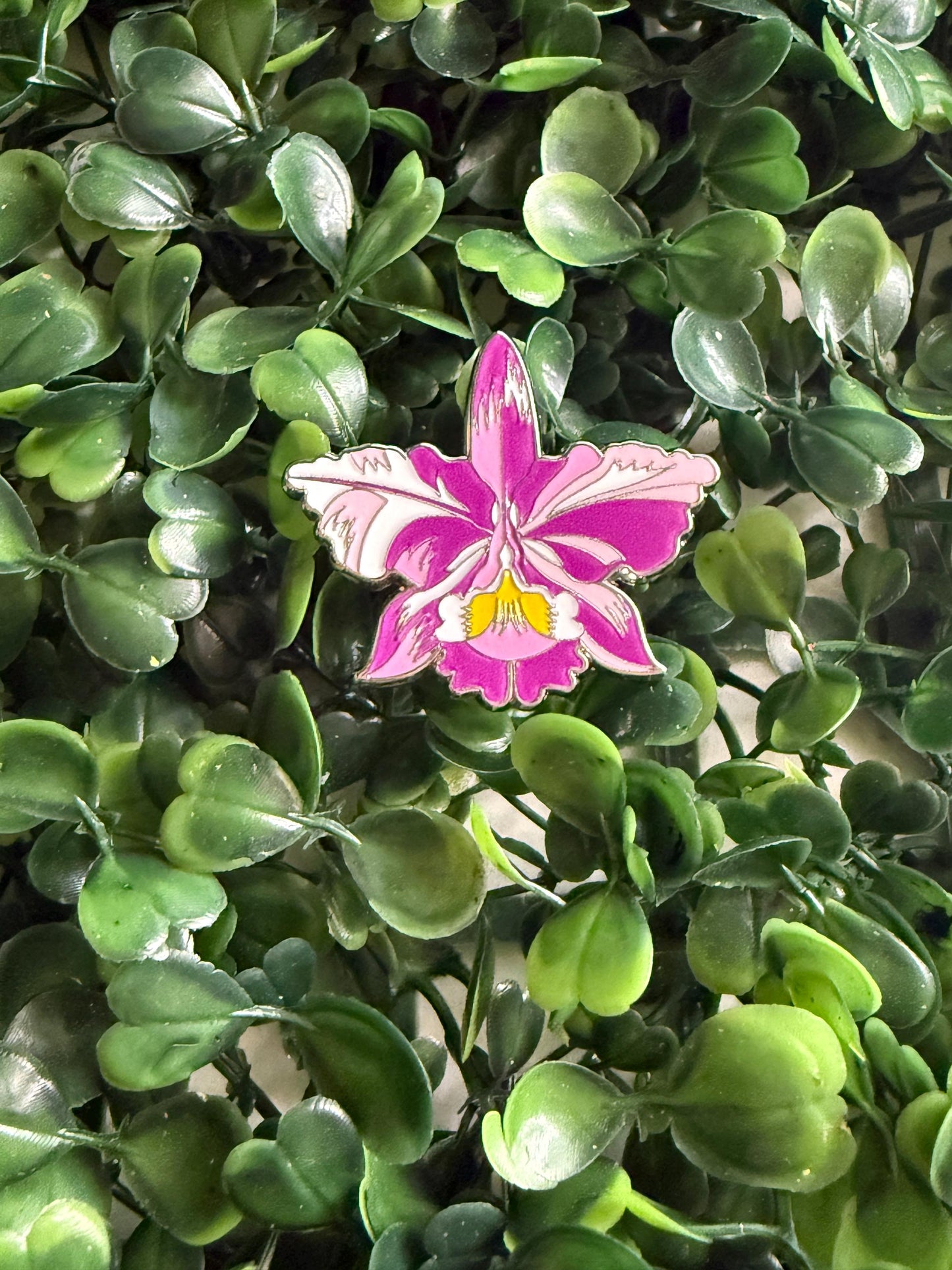 Plant Enamel Pin- Cattleya Rainbow Orchid Flower Enamel Pin • Floral Pin Collector Item • Orchid Charm • Pins and Badges