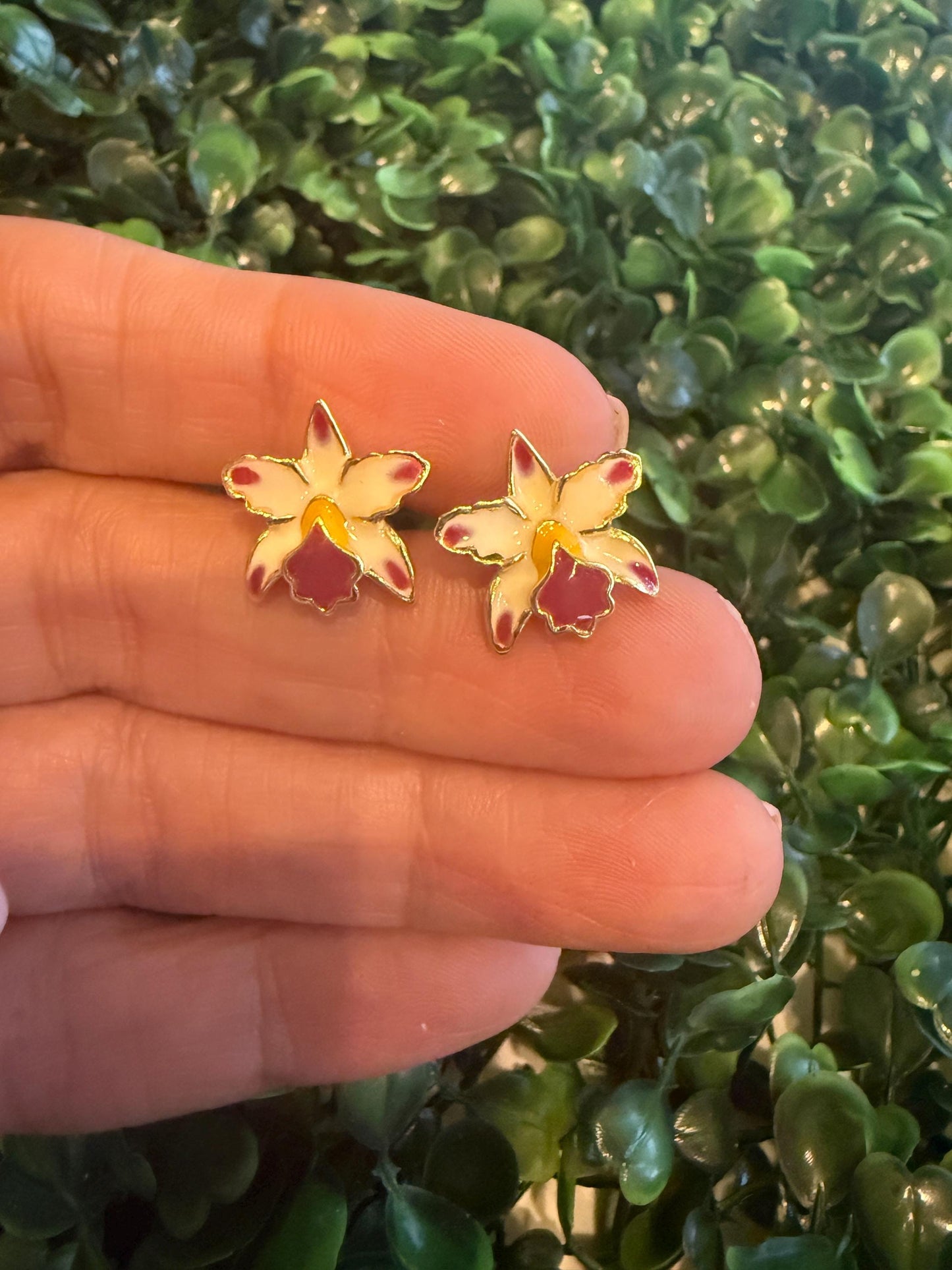 Cattleya Splash Orchid Jewelry Set • 14k Gold Orchid Choker Necklace • Orchid Earrings • Orchid Ring • La Colombiana Inspired Collection