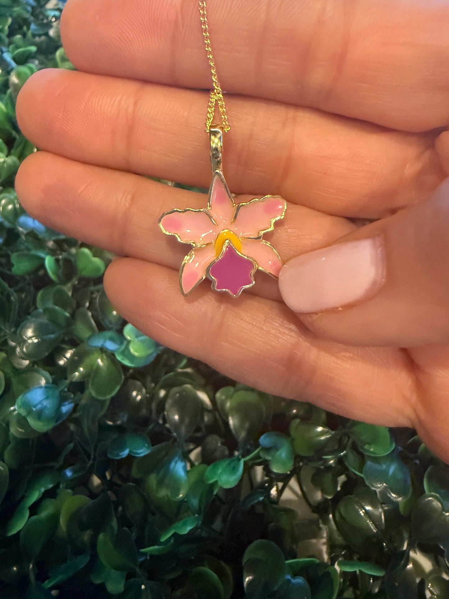 Cattleya Pink Sian Orchid Jewelry Set β’ 14k Gold Orchid Choker Necklace β’ Orchid Earrings β’ Orchid Ring β’ La Colombiana Inspired Collection