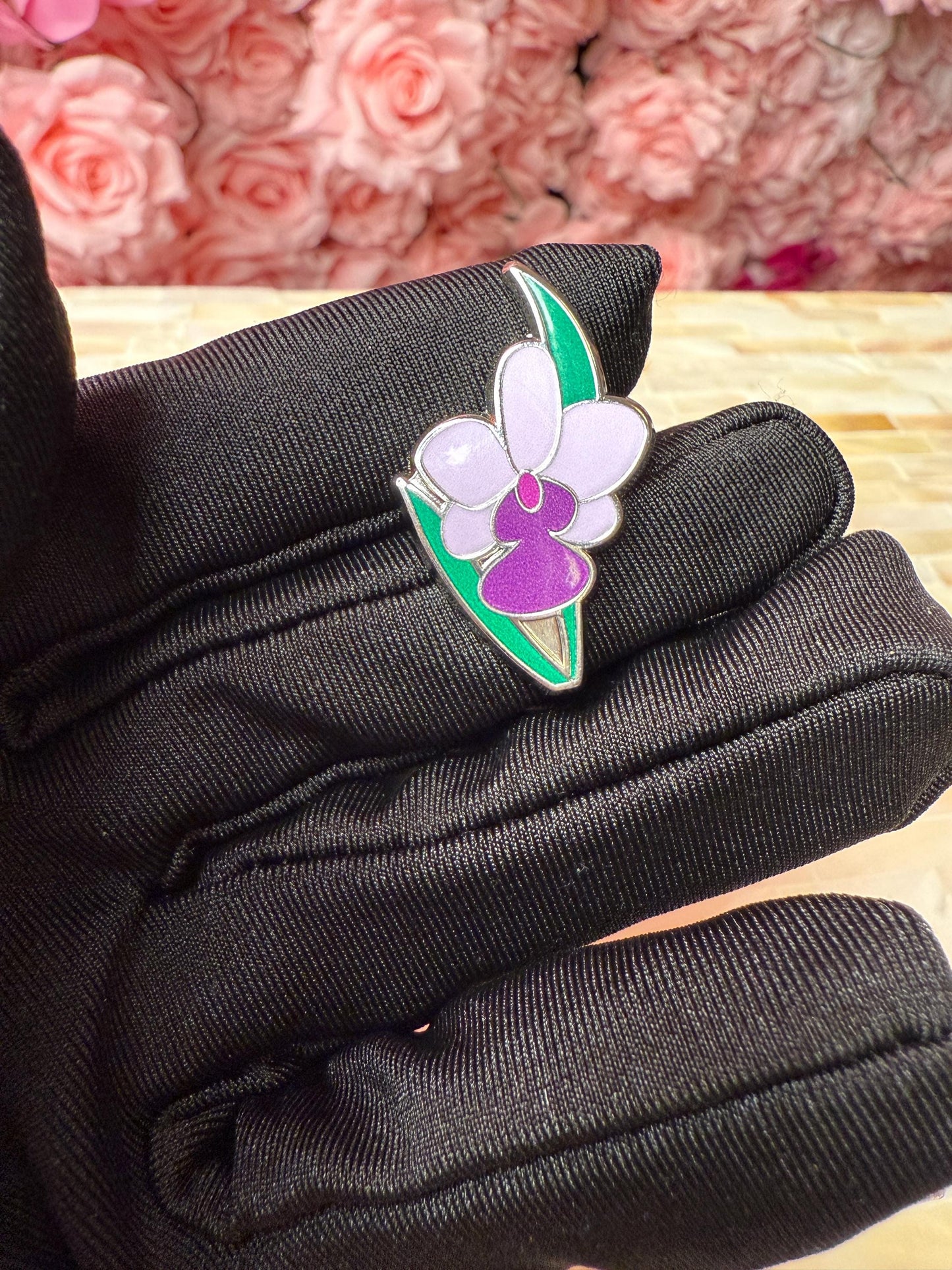 Plant Enamel Pin- Cattleya Orchid Flower Enamel Pin β’ Floral Pin Collector Item β’ Orchid Charm β’ Pins and Badges