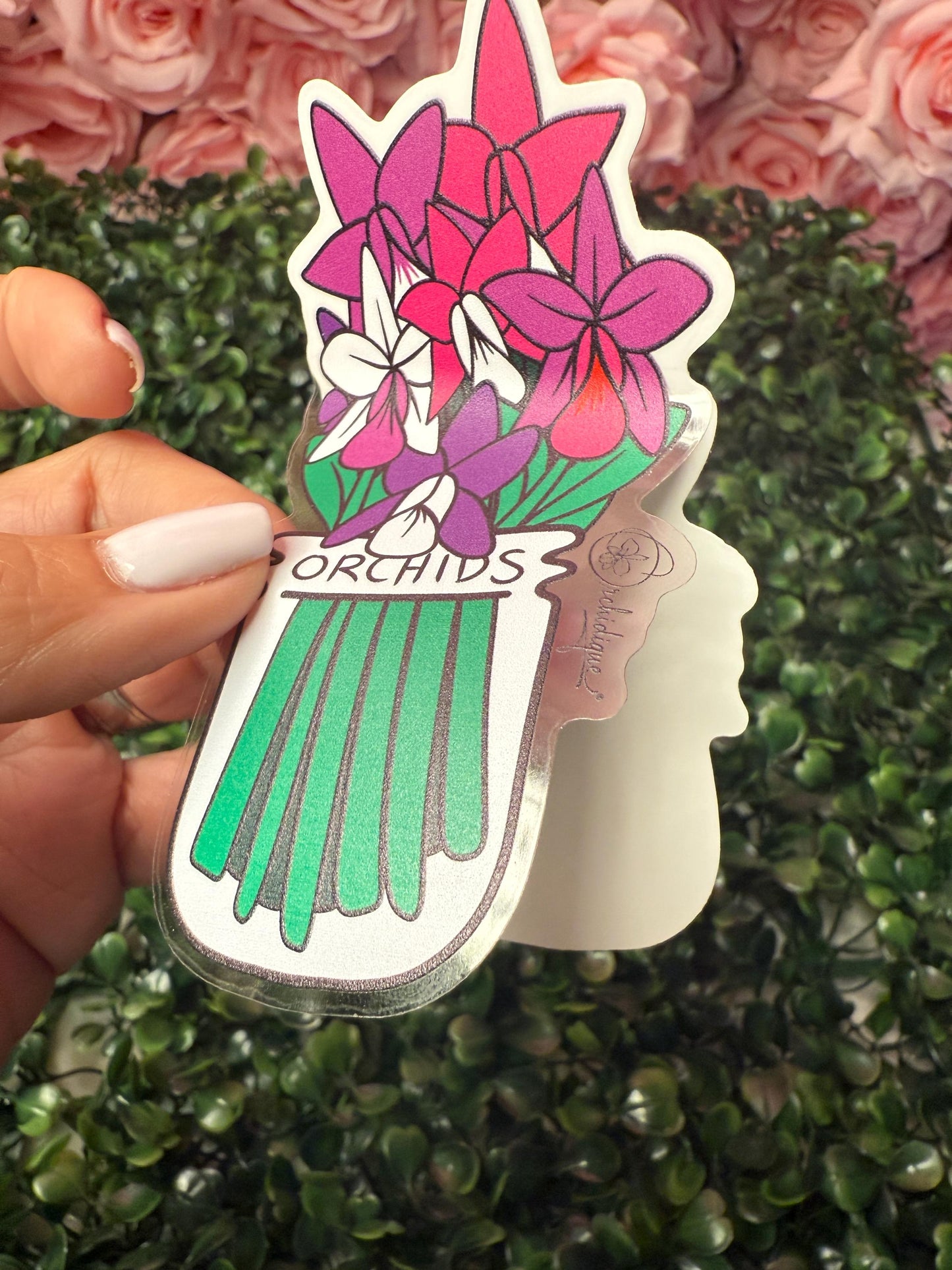 Orchid Flowers in a Vase Sticker • Orchid Lover Gift