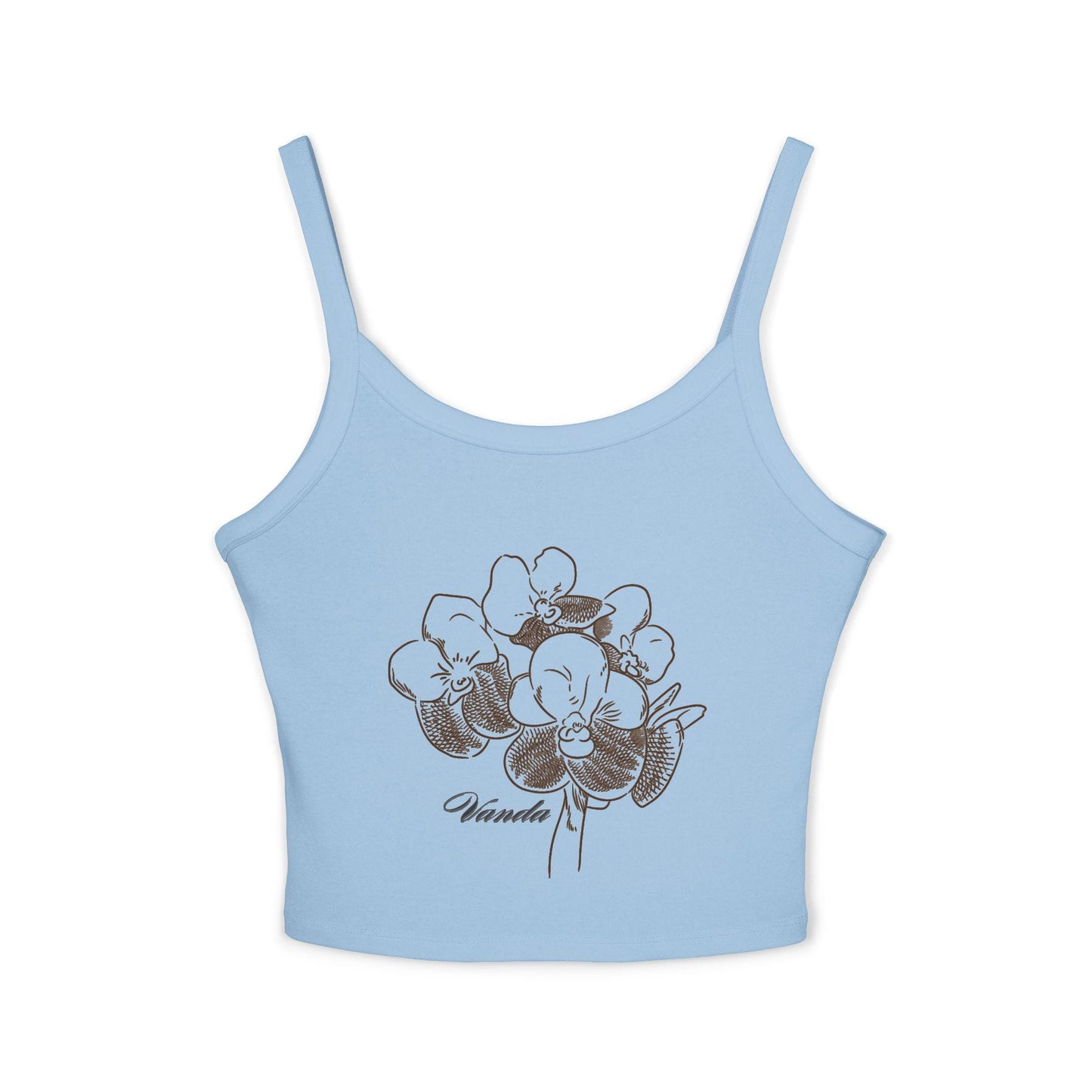 Vintage Vanda Orchid Tank Top, Floral Spaghetti Strap Top, Summer Loungewear, Boho Fashion, Gift for Her