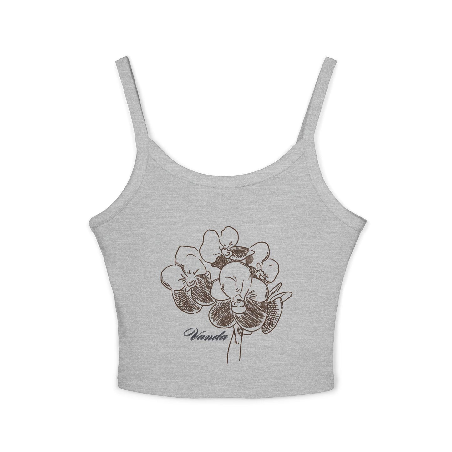 Vintage Vanda Orchid Tank Top, Floral Spaghetti Strap Top, Summer Loungewear, Boho Fashion, Gift for Her