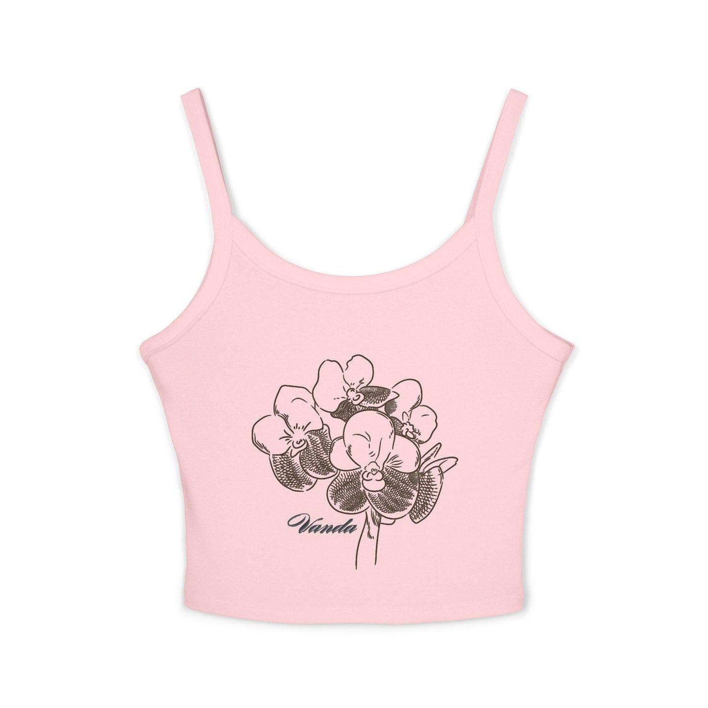 Vintage Vanda Orchid Tank Top, Floral Spaghetti Strap Top, Summer Loungewear, Boho Fashion, Gift for Her