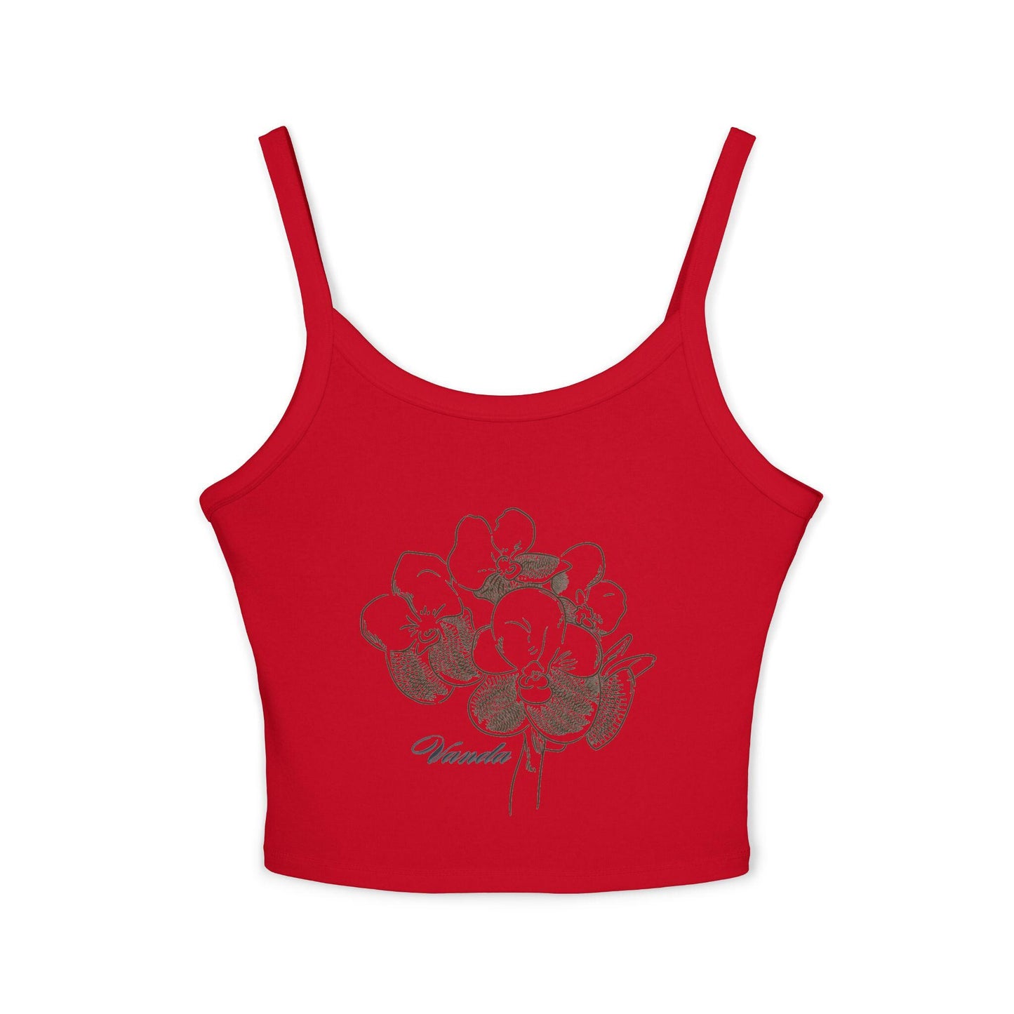 Vintage Vanda Orchid Tank Top, Floral Spaghetti Strap Top, Summer Loungewear, Boho Fashion, Gift for Her